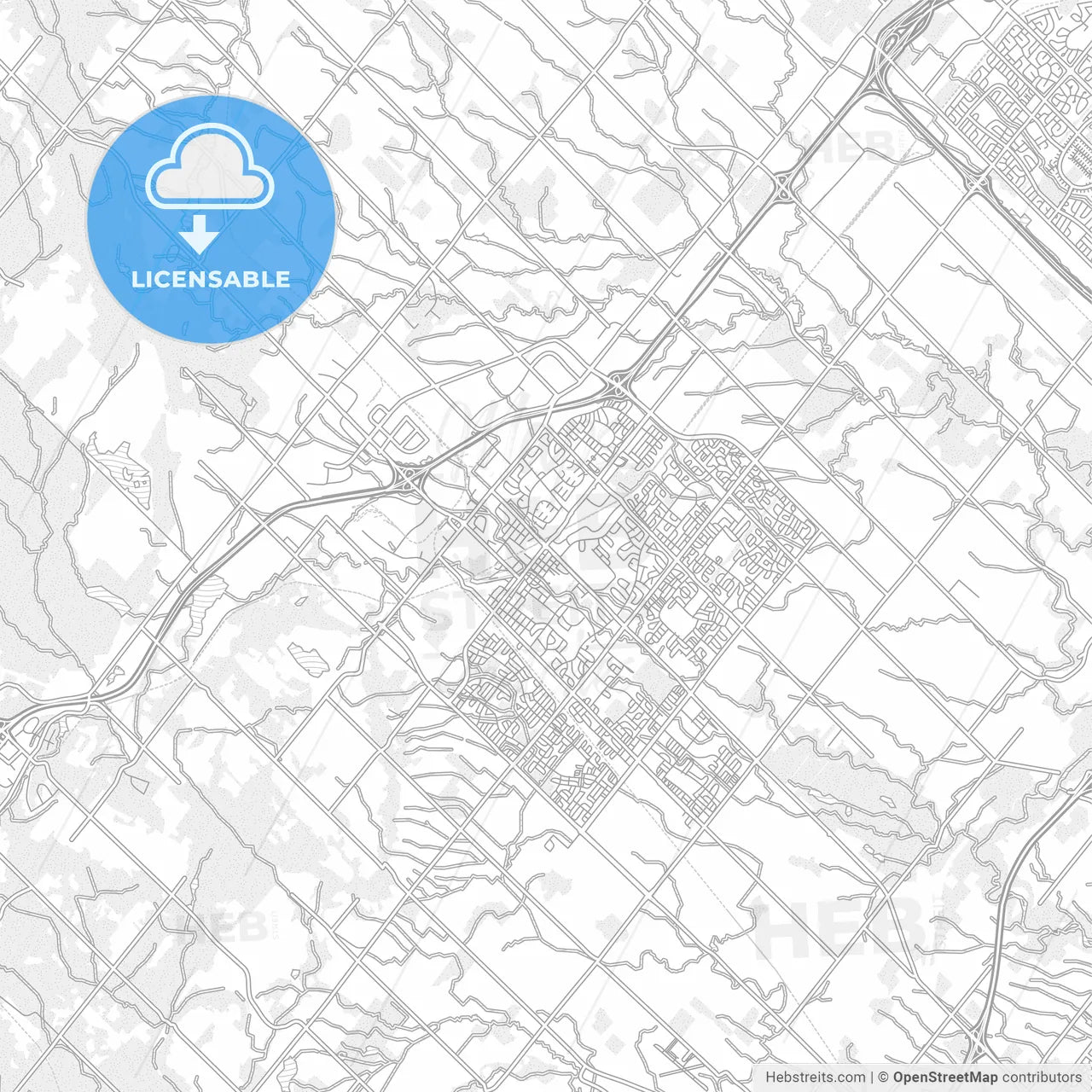 Milton, Ontario, Canada, bright outlined vector map