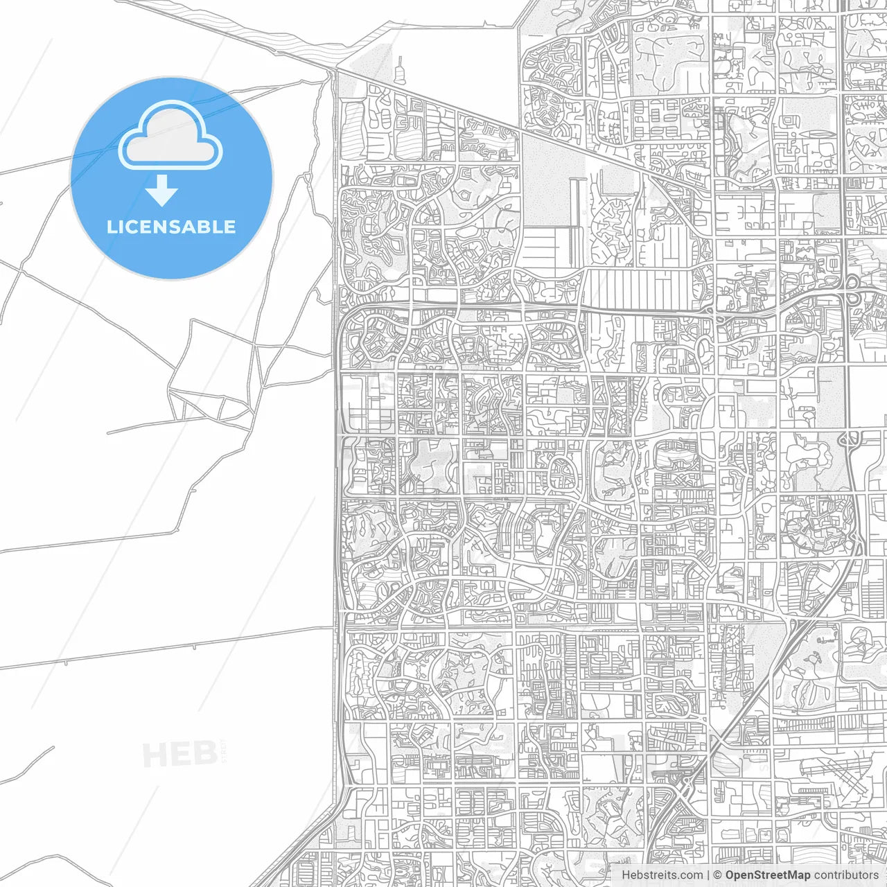 Coral Springs, Florida, USA, bright outlined vector map