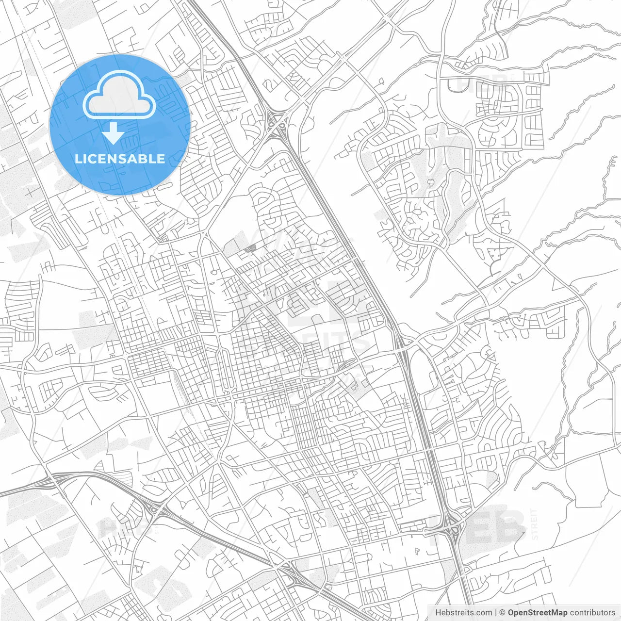 Las Cruces, New Mexico, USA, bright outlined vector map