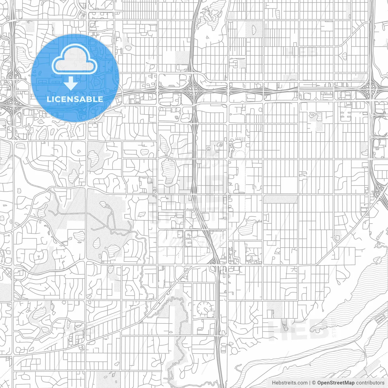 Bloomington, Minnesota, USA, bright outlined vector map