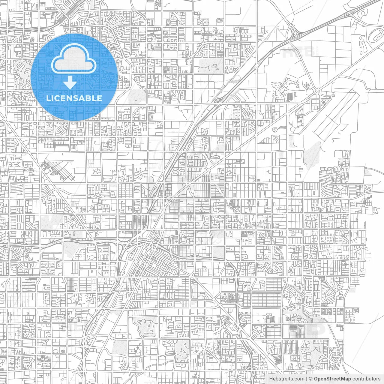 North Las Vegas, Nevada, USA, bright outlined vector map