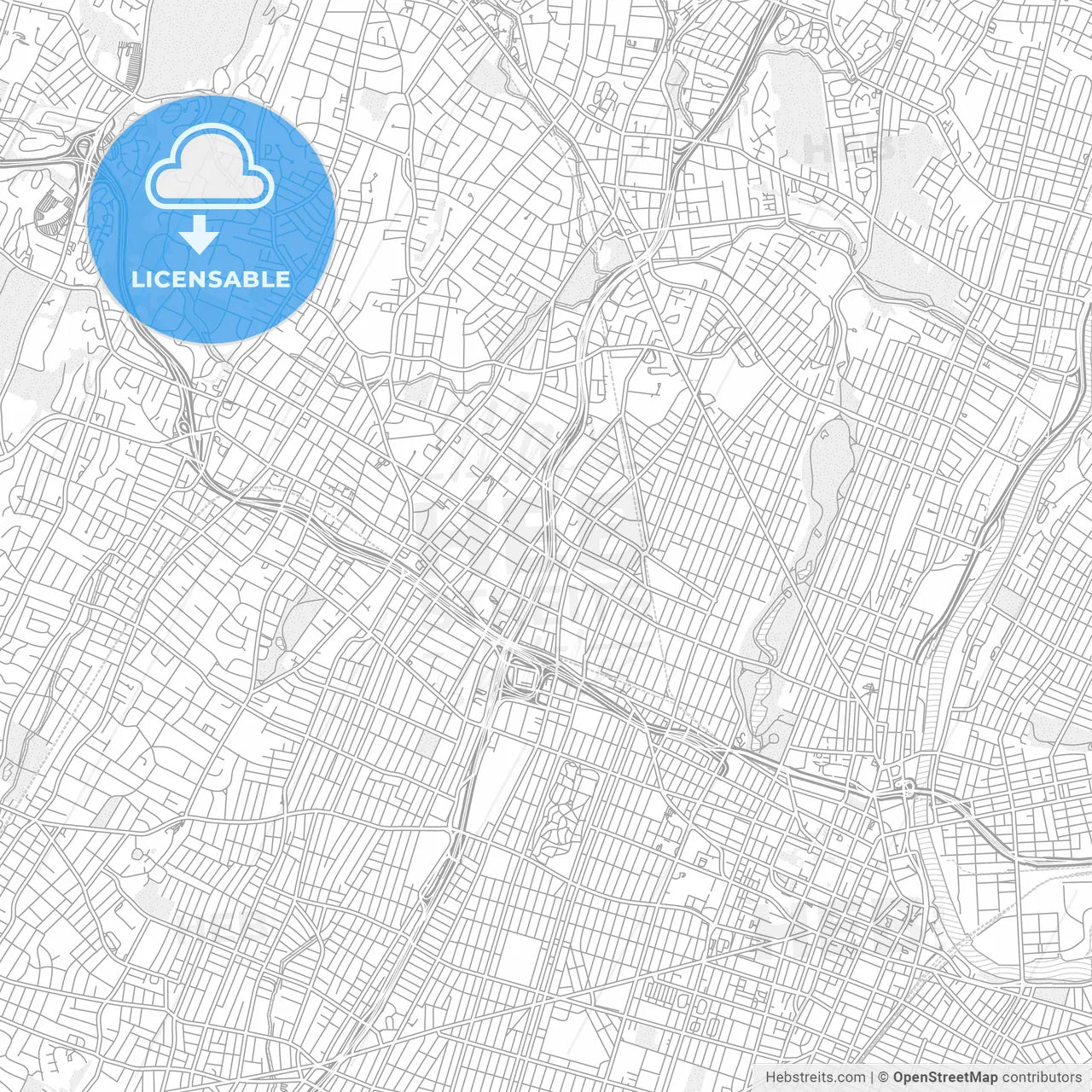 East Orange, New Jersey, USA, bright outlined vector map