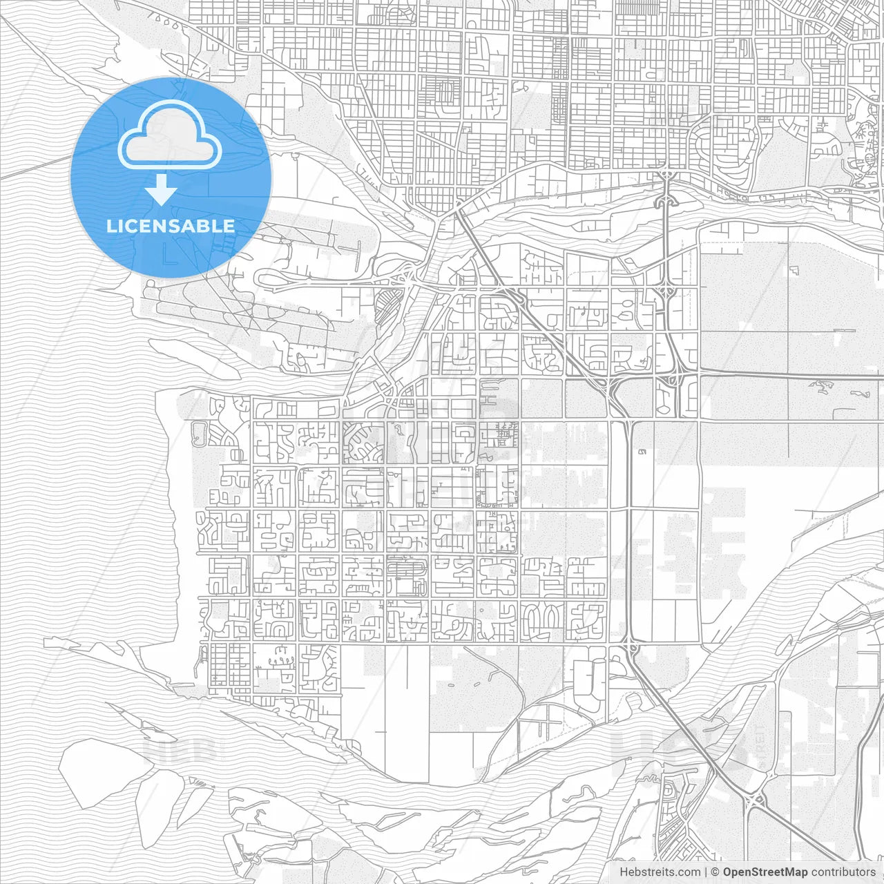 Richmond, British Columbia, Canada, bright outlined vector map