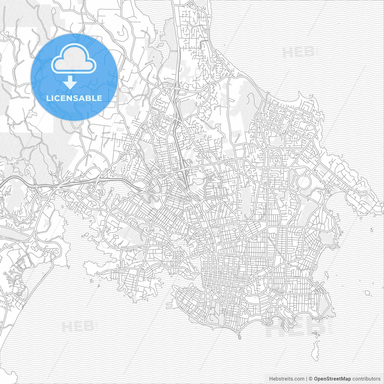 Saanich, British Columbia, Canada, bright outlined vector map