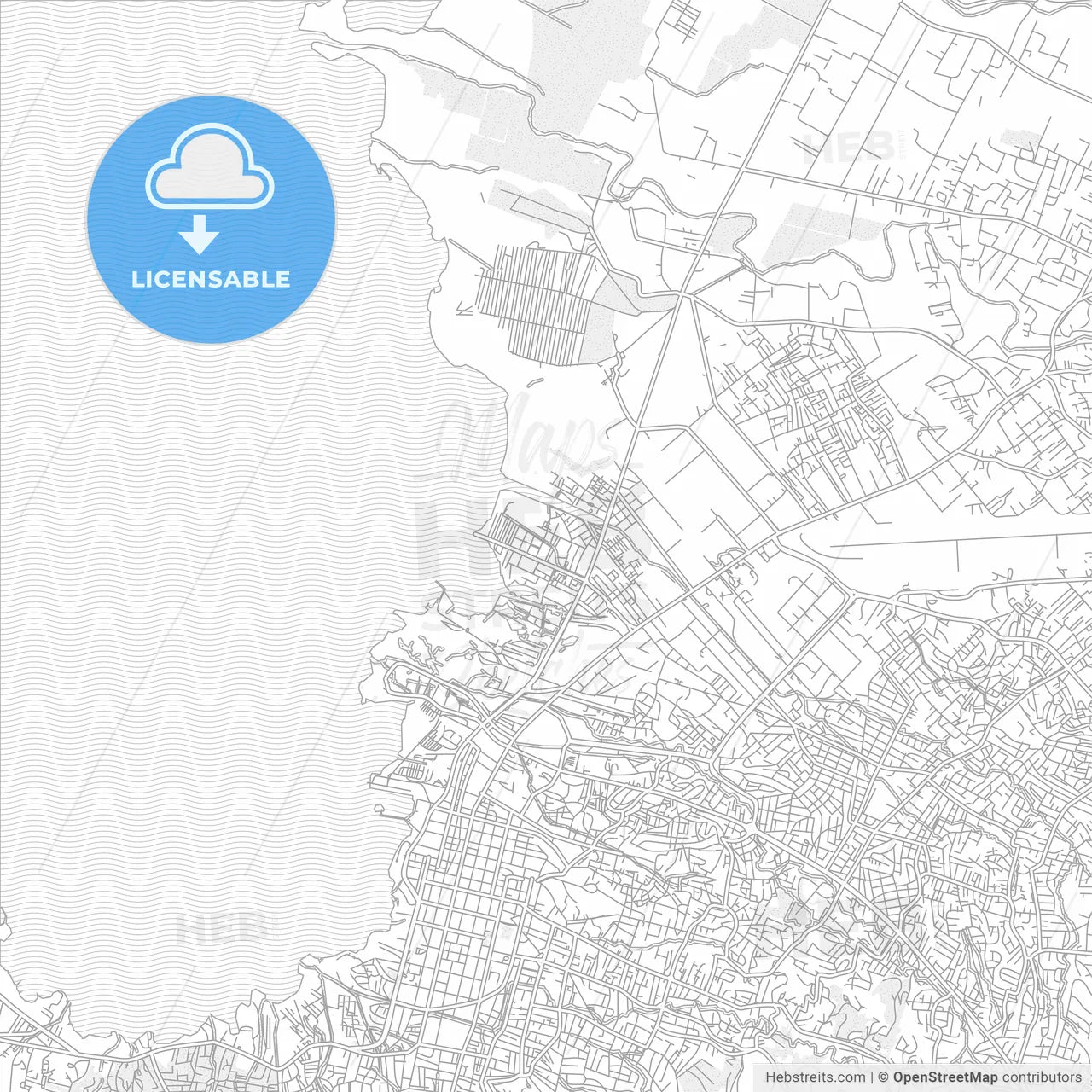 Cité Soleil, Ouest, Haiti, bright outlined vector map