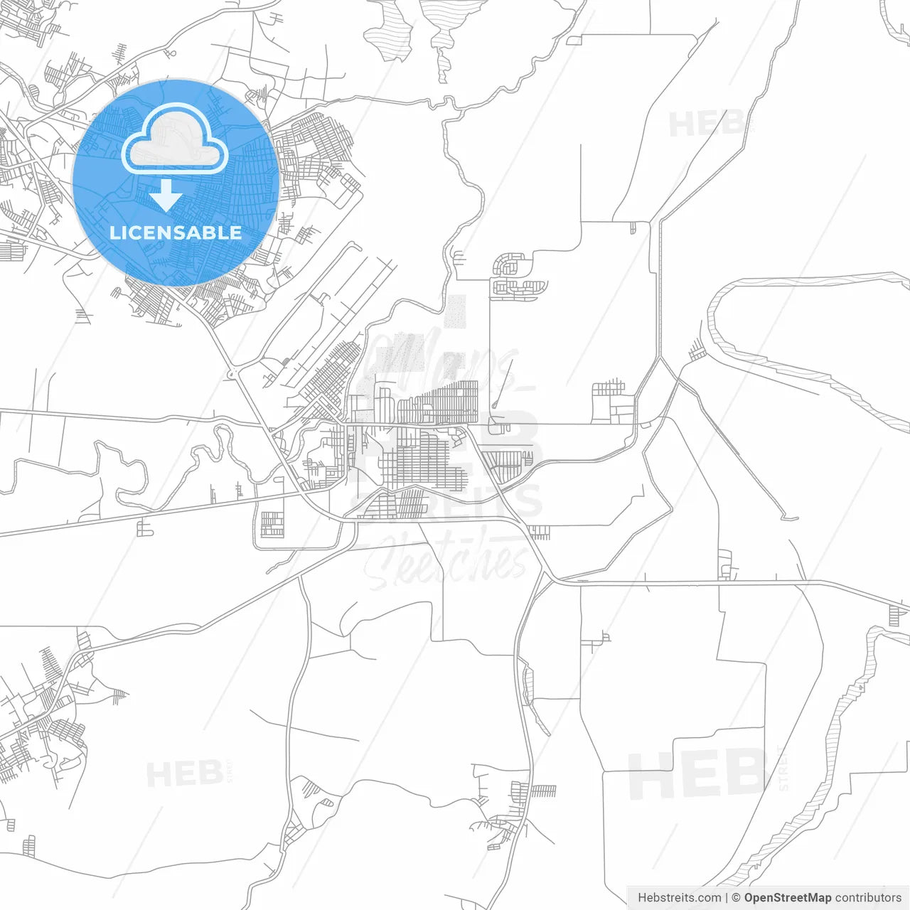 La Lima, Cortés, Honduras, bright outlined vector map