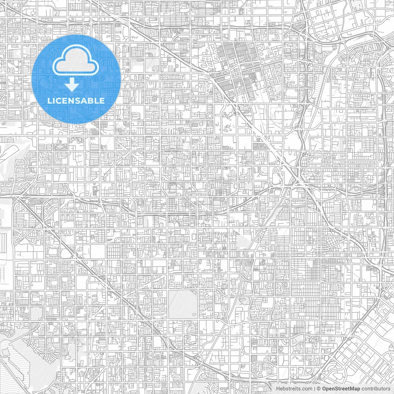 Garden Grove, California, USA, bright outlined vector map