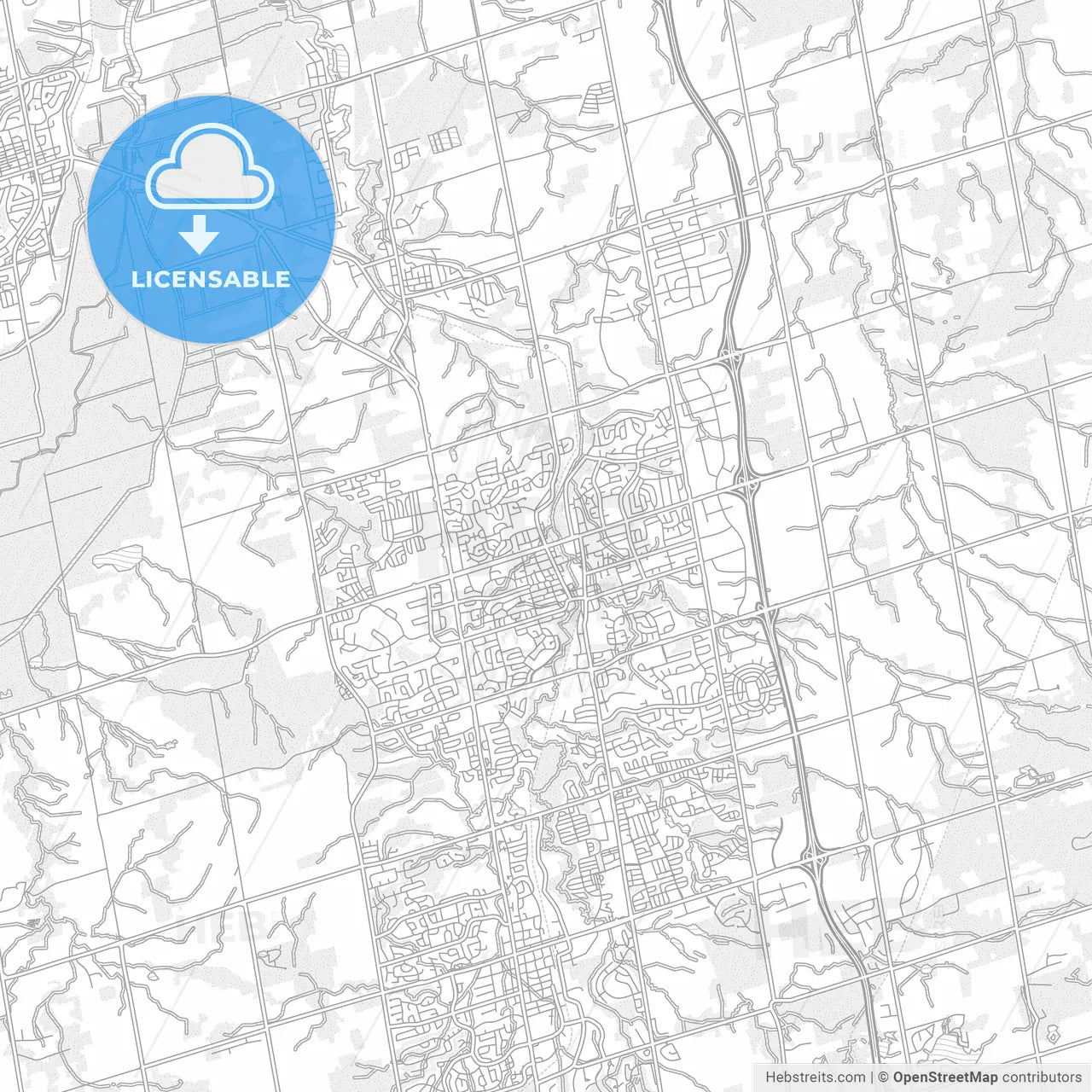 Newmarket, Ontario, Canada, bright outlined vector map