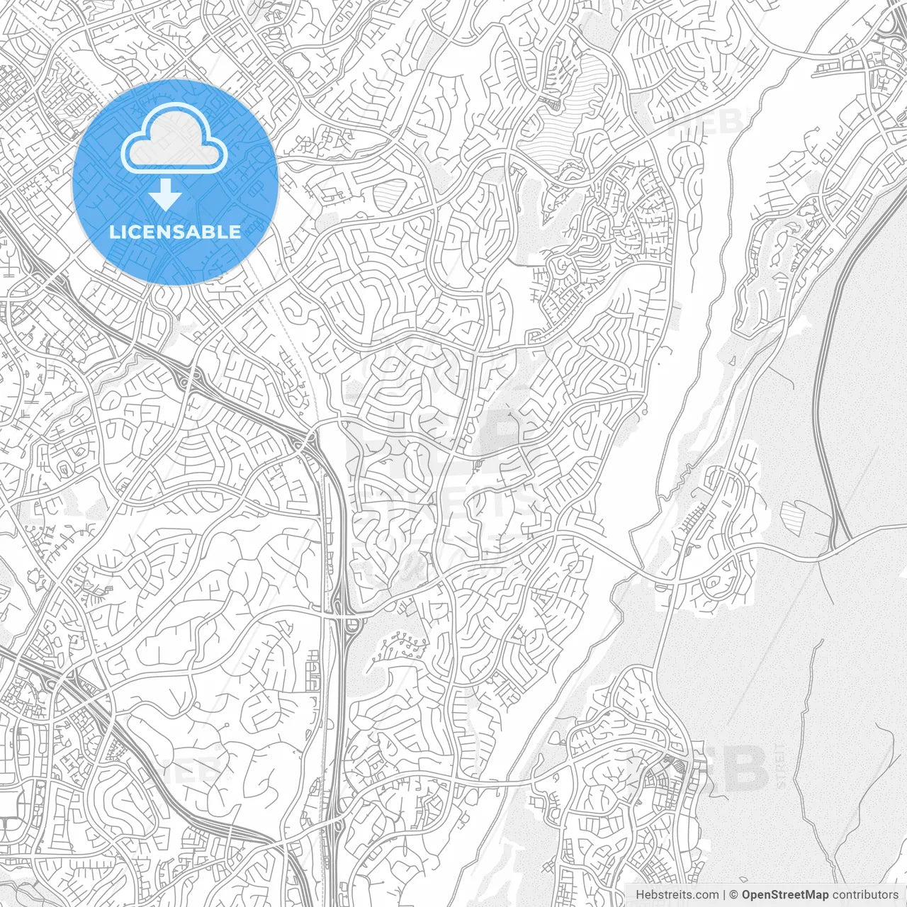 Mission Viejo, California, USA, bright outlined vector map