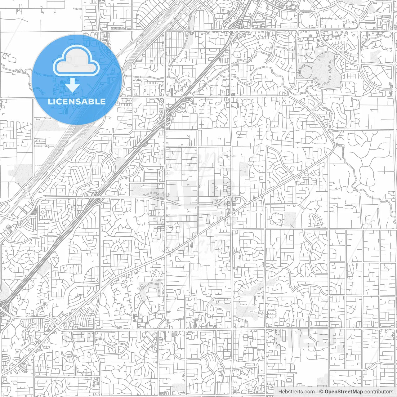Citrus Heights, California, USA, bright outlined vector map
