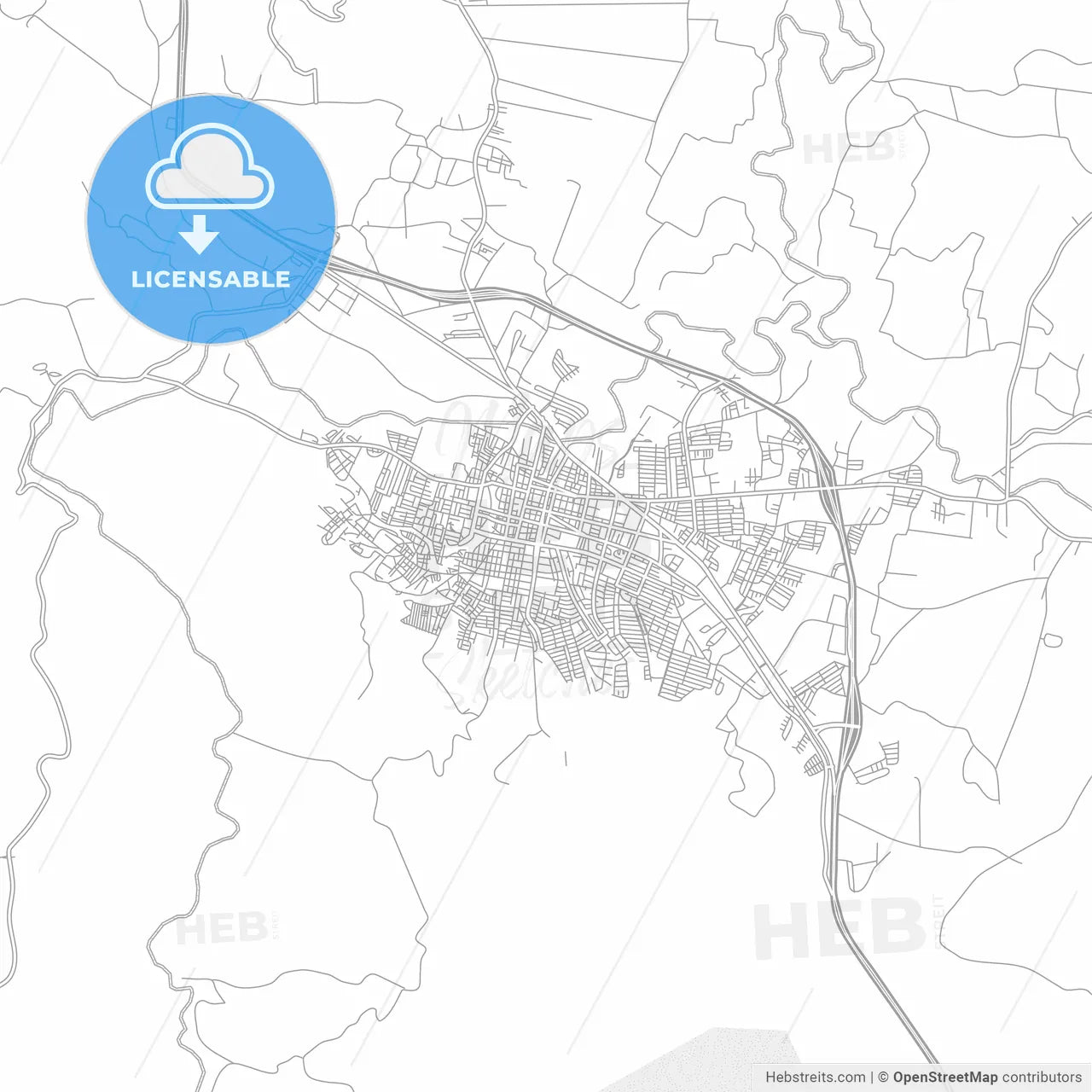 La Vega, La Vega, Dominican Republic, bright outlined vector map