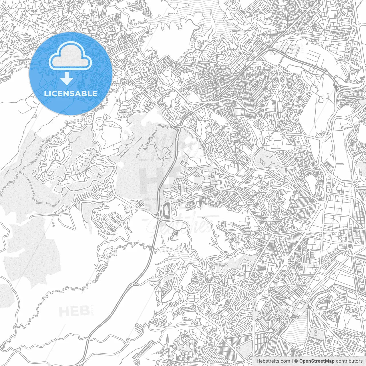 Ciudad López Mateos, México, Mexico, bright outlined vector map