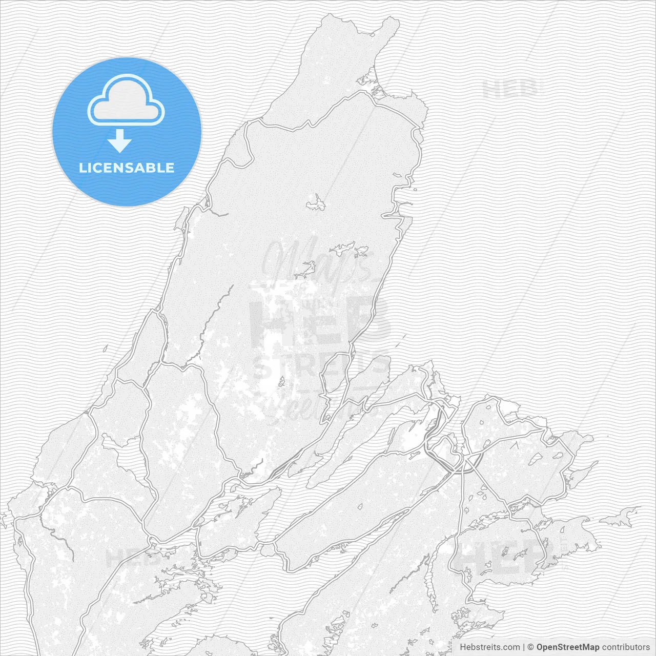 Cape Breton, Nova Scotia, Canada, bright outlined vector map