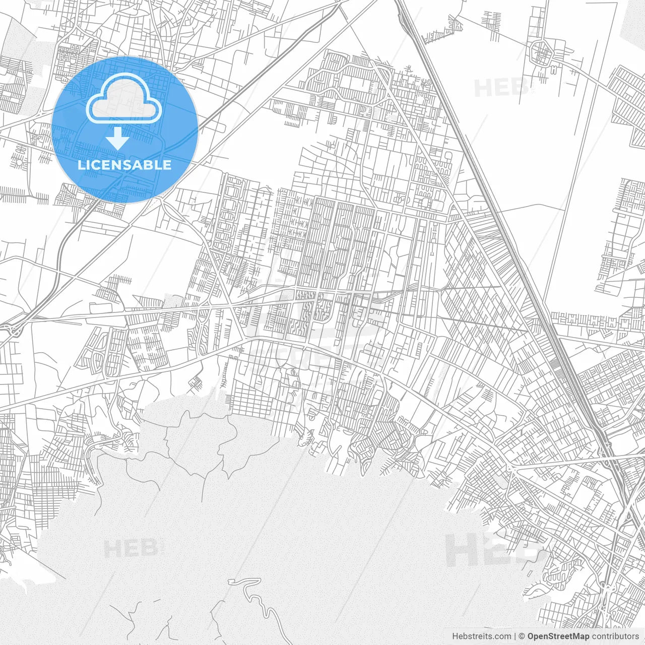 Coacalco de Berriozábal, México, Mexico, bright outlined vector map