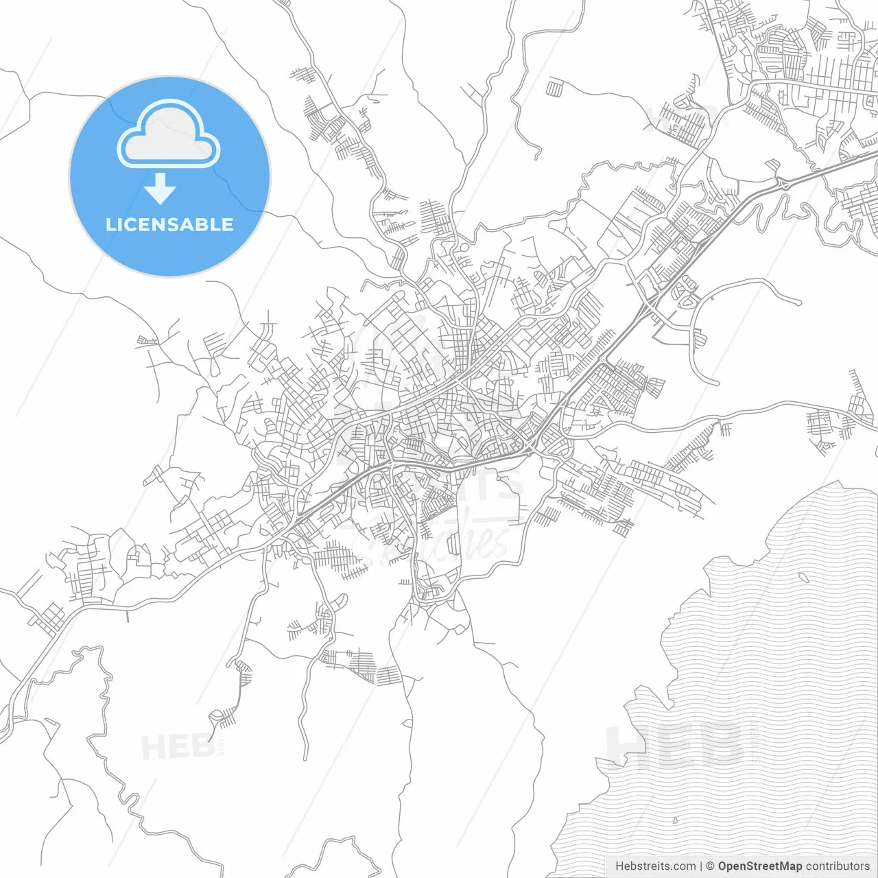 La Chorrera, Panamá Oeste, Panama, bright outlined vector map