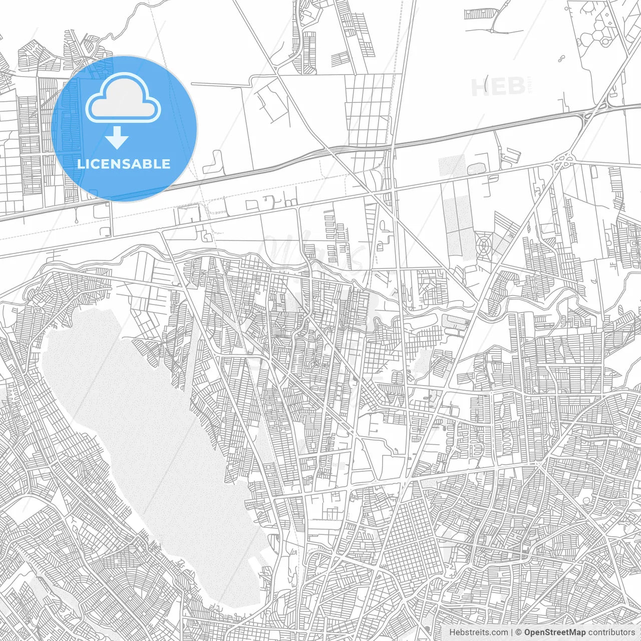 General Escobedo, Nuevo León, Mexico, bright outlined vector map
