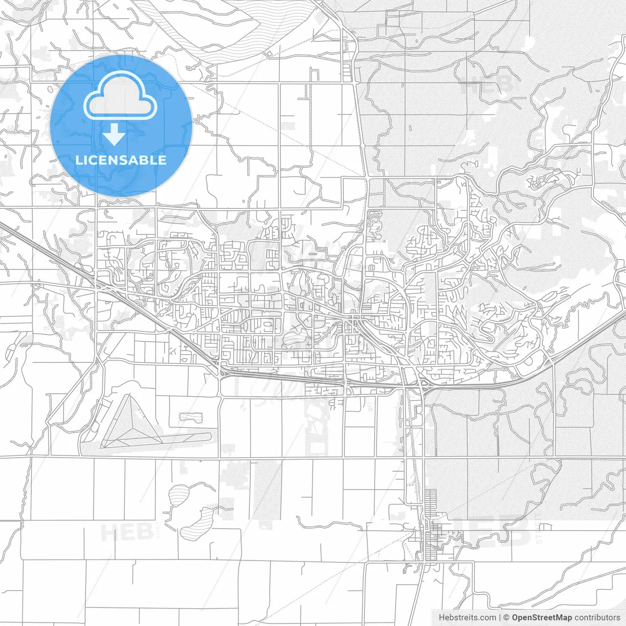 Abbotsford, British Columbia, Canada, bright outlined vector map