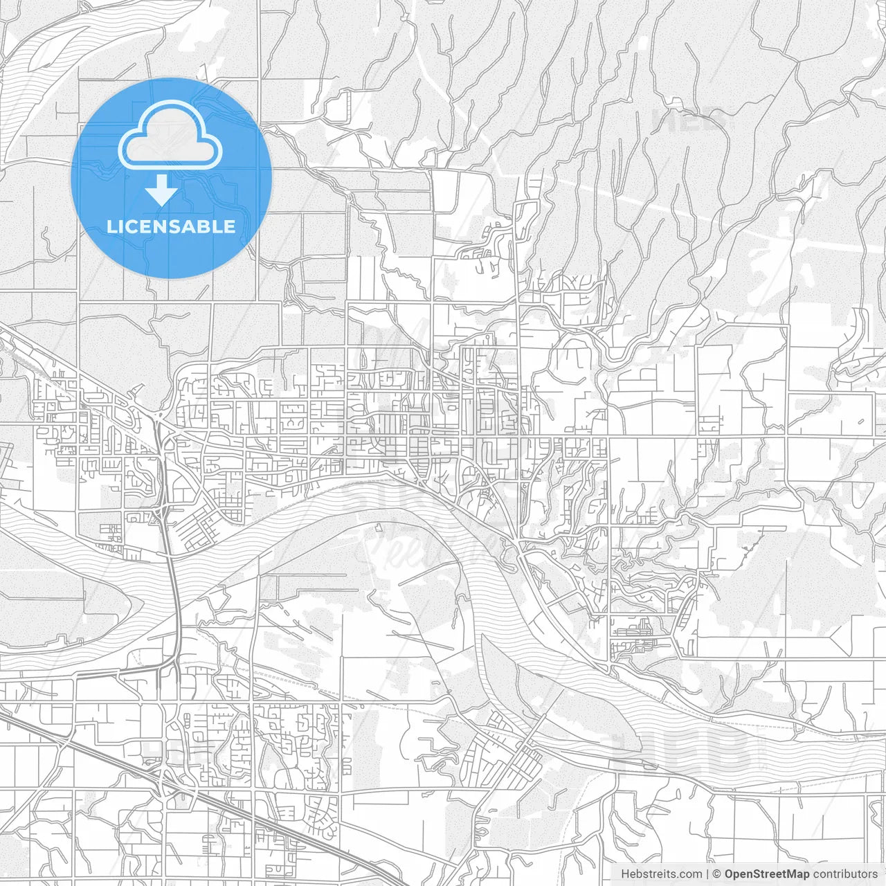 Maple Ridge, British Columbia, Canada, bright outlined vector map