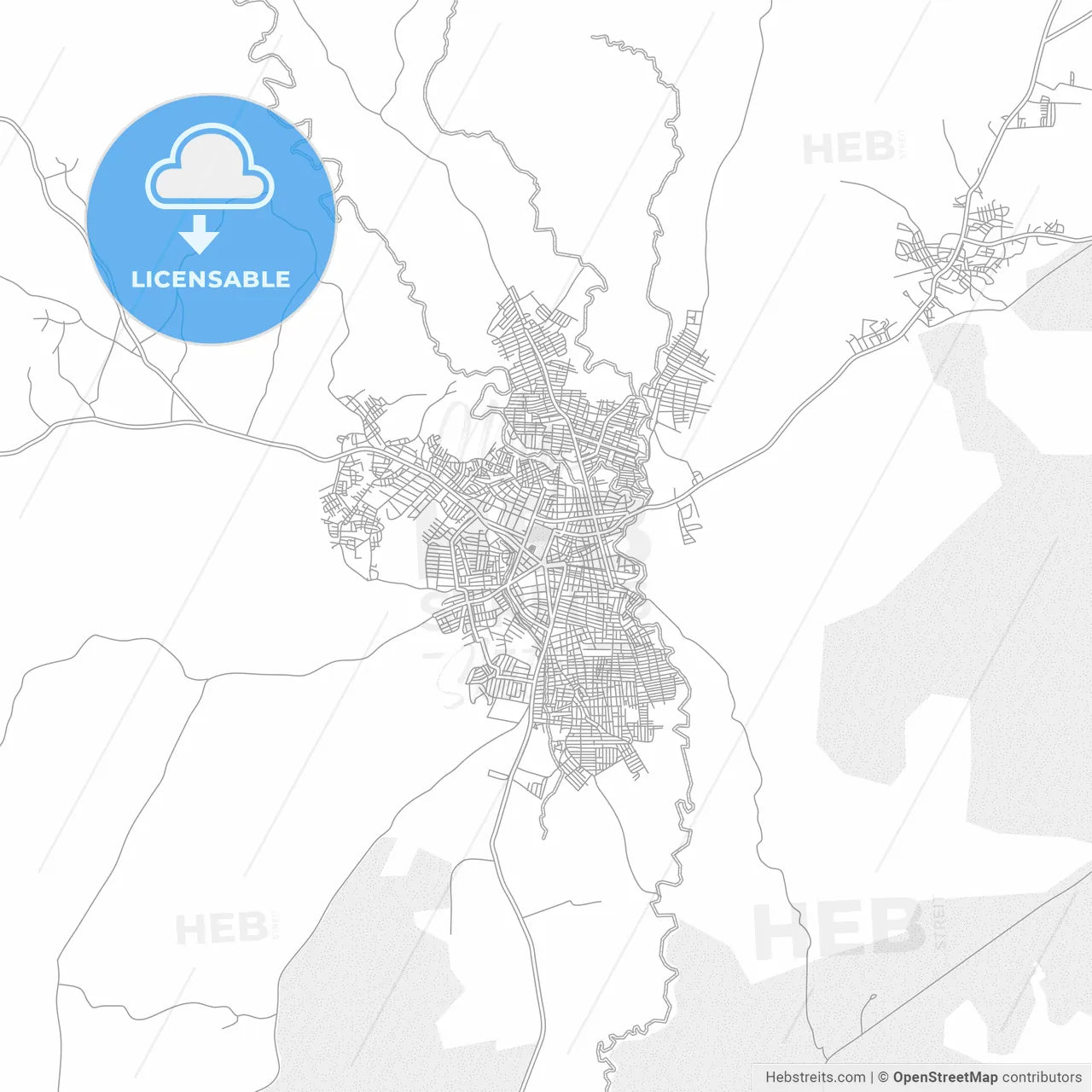 Higüey, La Altagracia, Dominican Republic, bright outlined vector map
