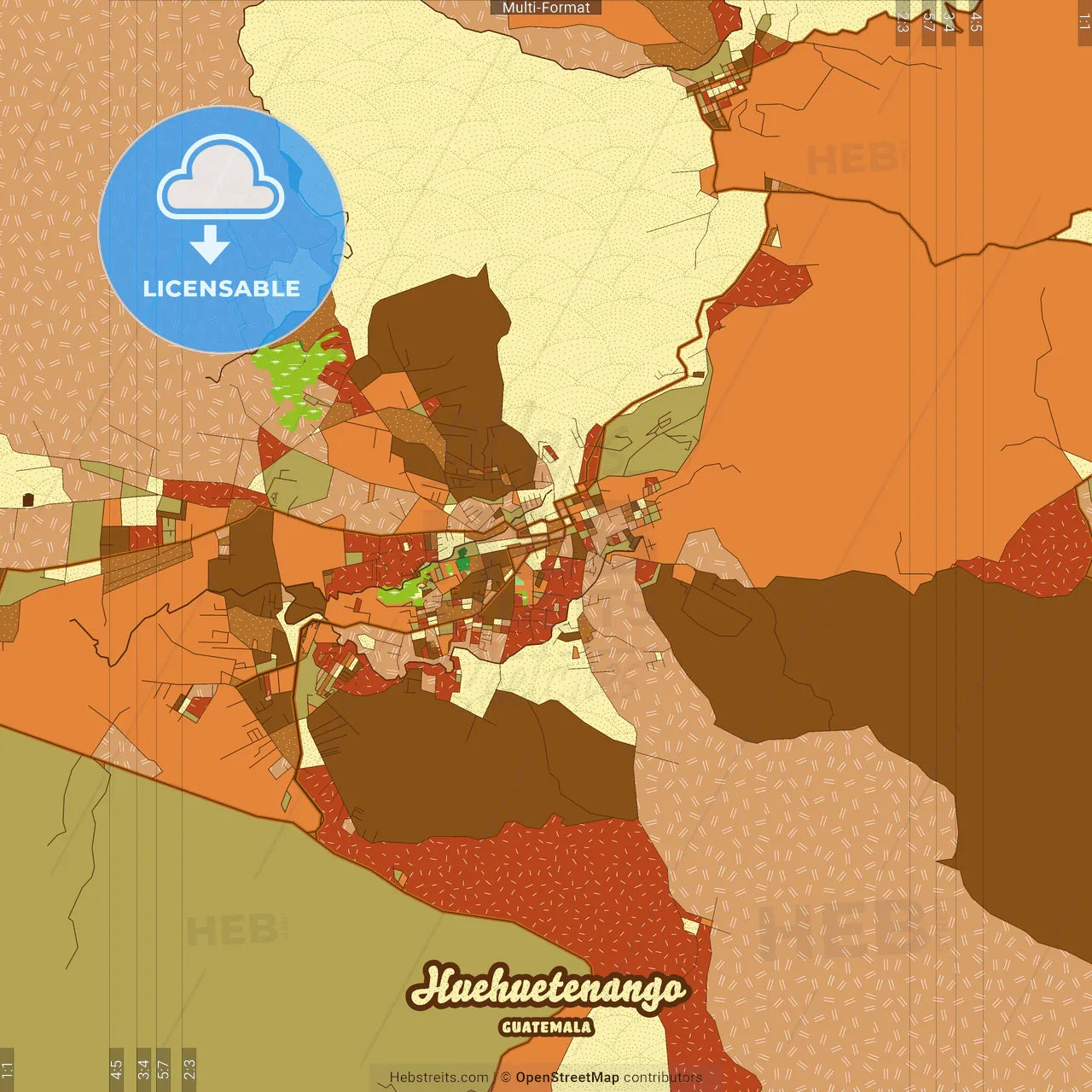 Huehuetenango Guatemala Farmhouse Poster Art Map Template