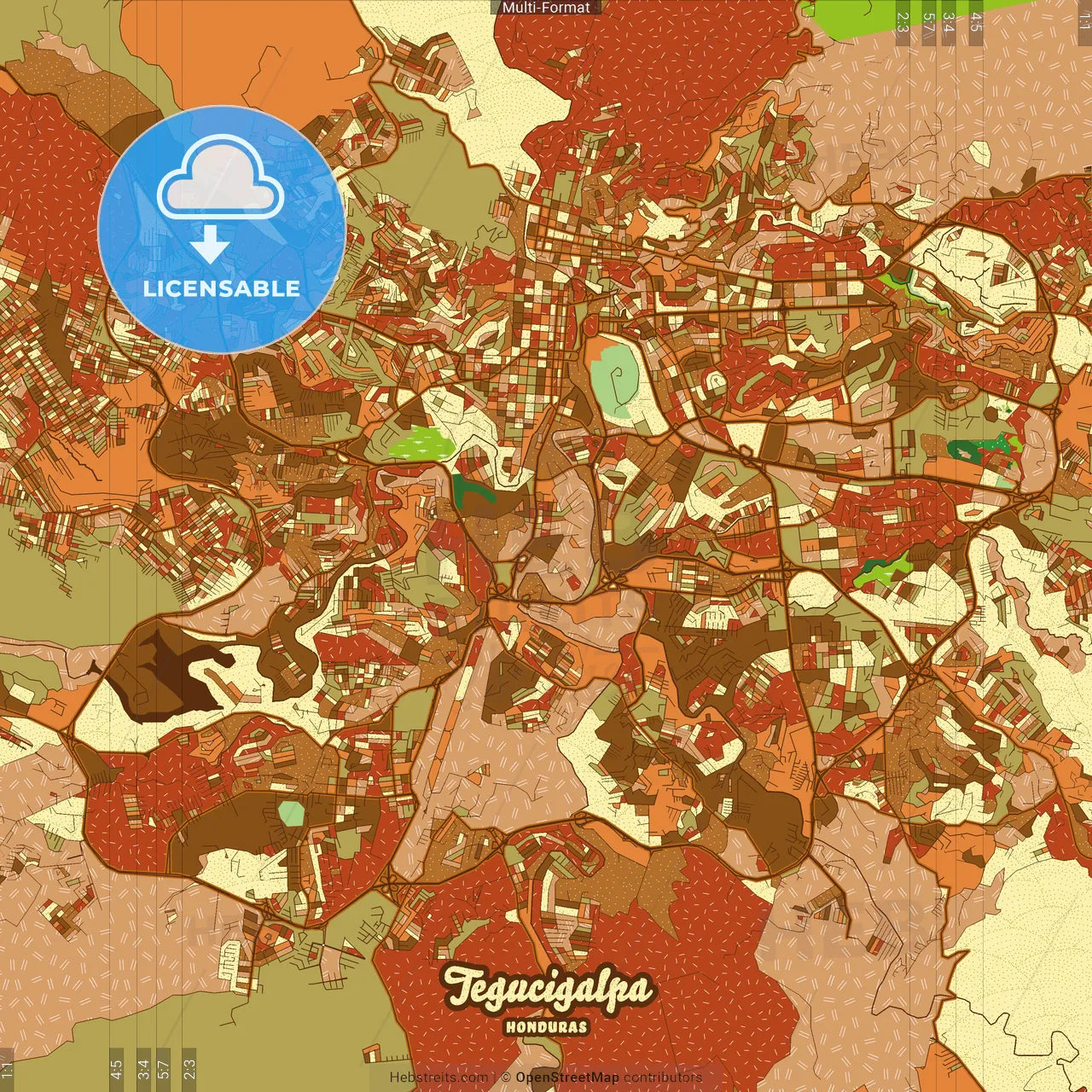 Tegucigalpa Honduras Farmhouse Poster Art Map Template