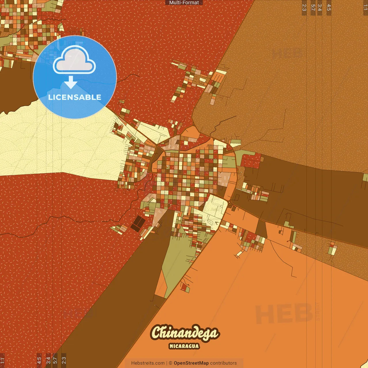 Chinandega Nicaragua Farmhouse Poster Art Map Template