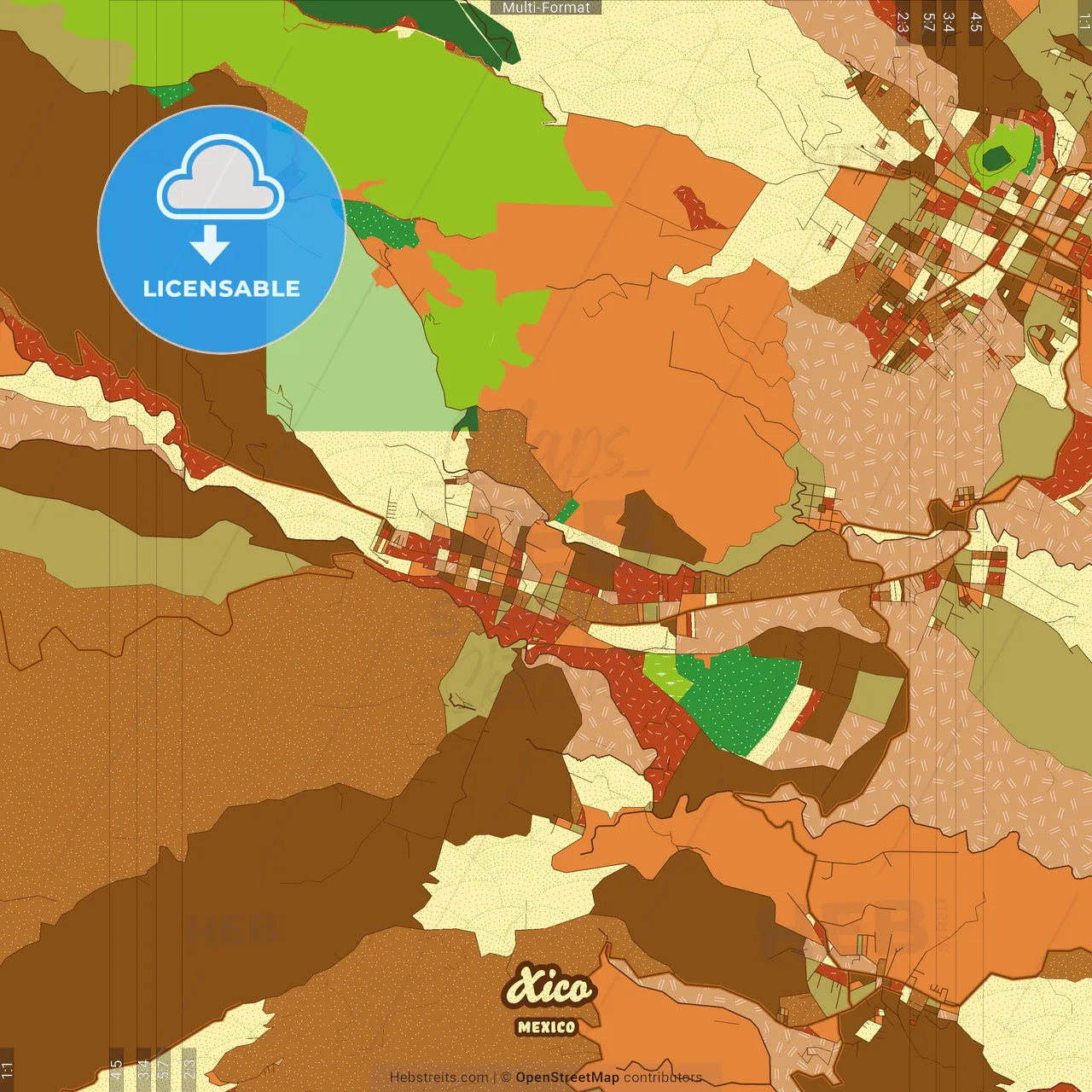 Xico Mexico Farmhouse Poster Art Map Template