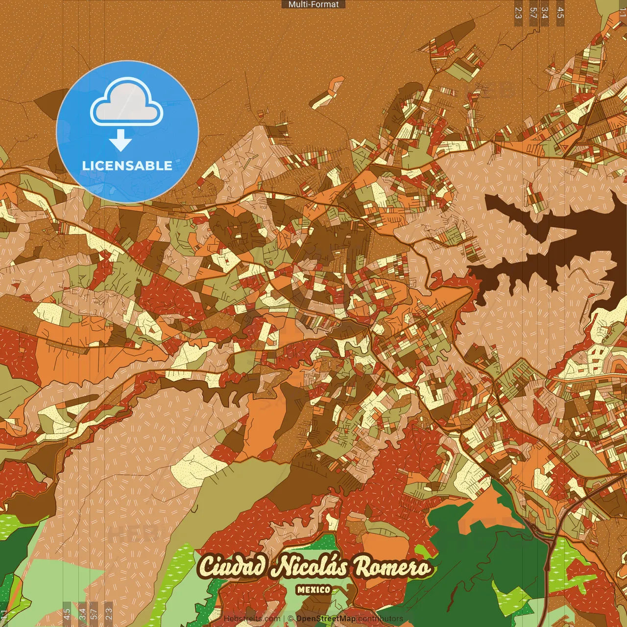 Ciudad Nicolás Romero Mexico Farmhouse Poster Art Map Template