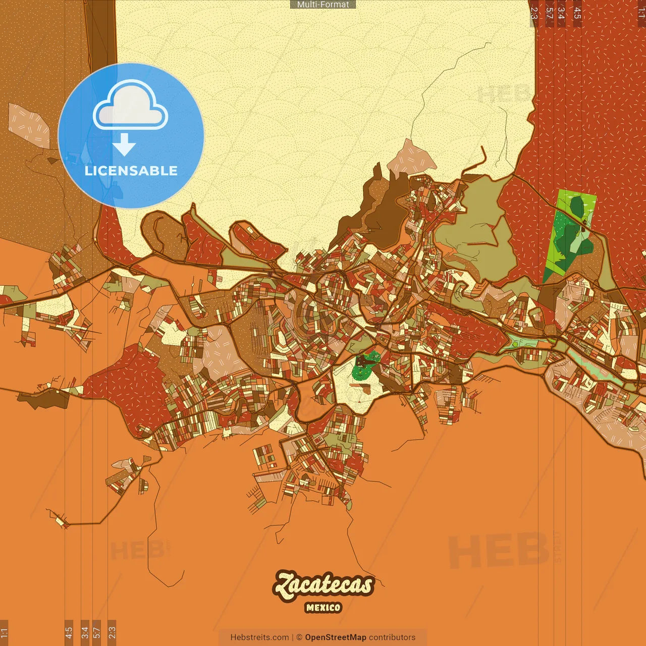 Zacatecas Mexico Farmhouse Poster Art Map Template