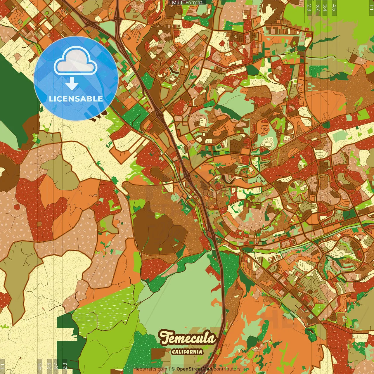 Temecula California Farmhouse Poster Art Map Template