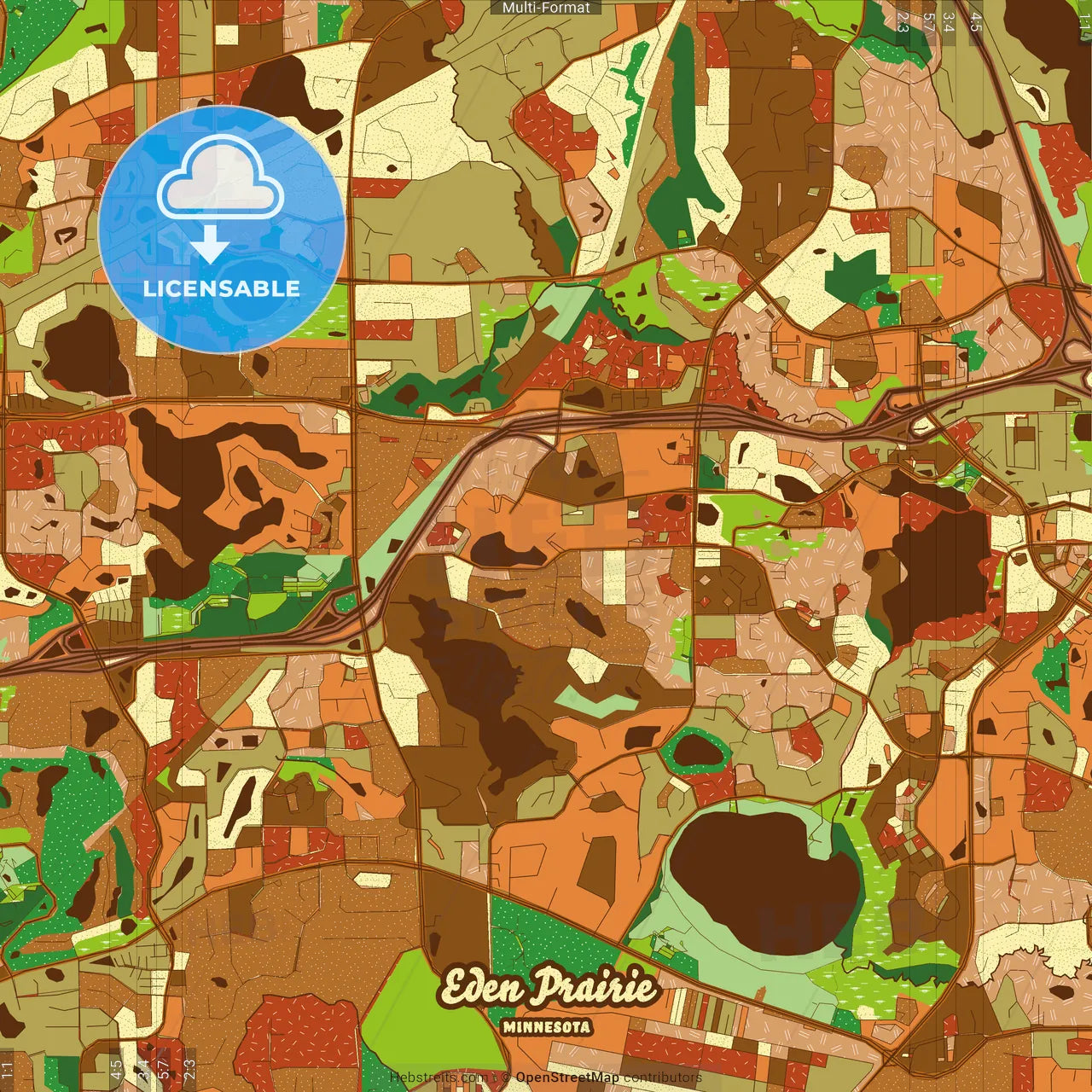 Eden Prairie Minnesota Farmhouse Poster Art Map Template