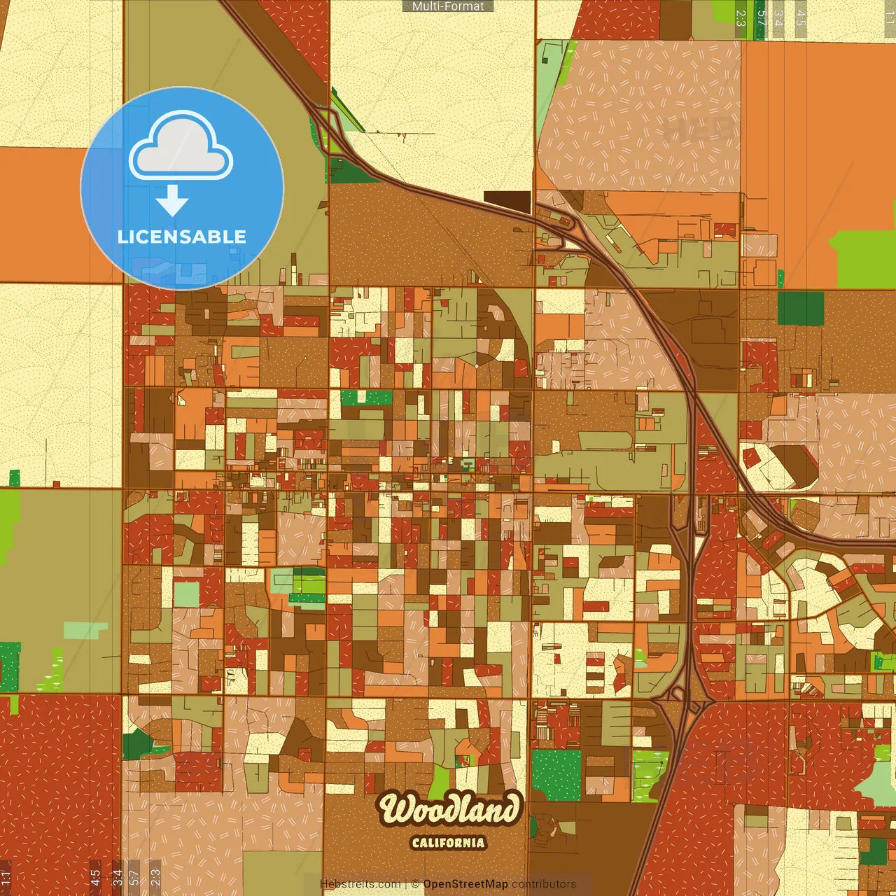 Woodland California Farmhouse Poster Art Map Template