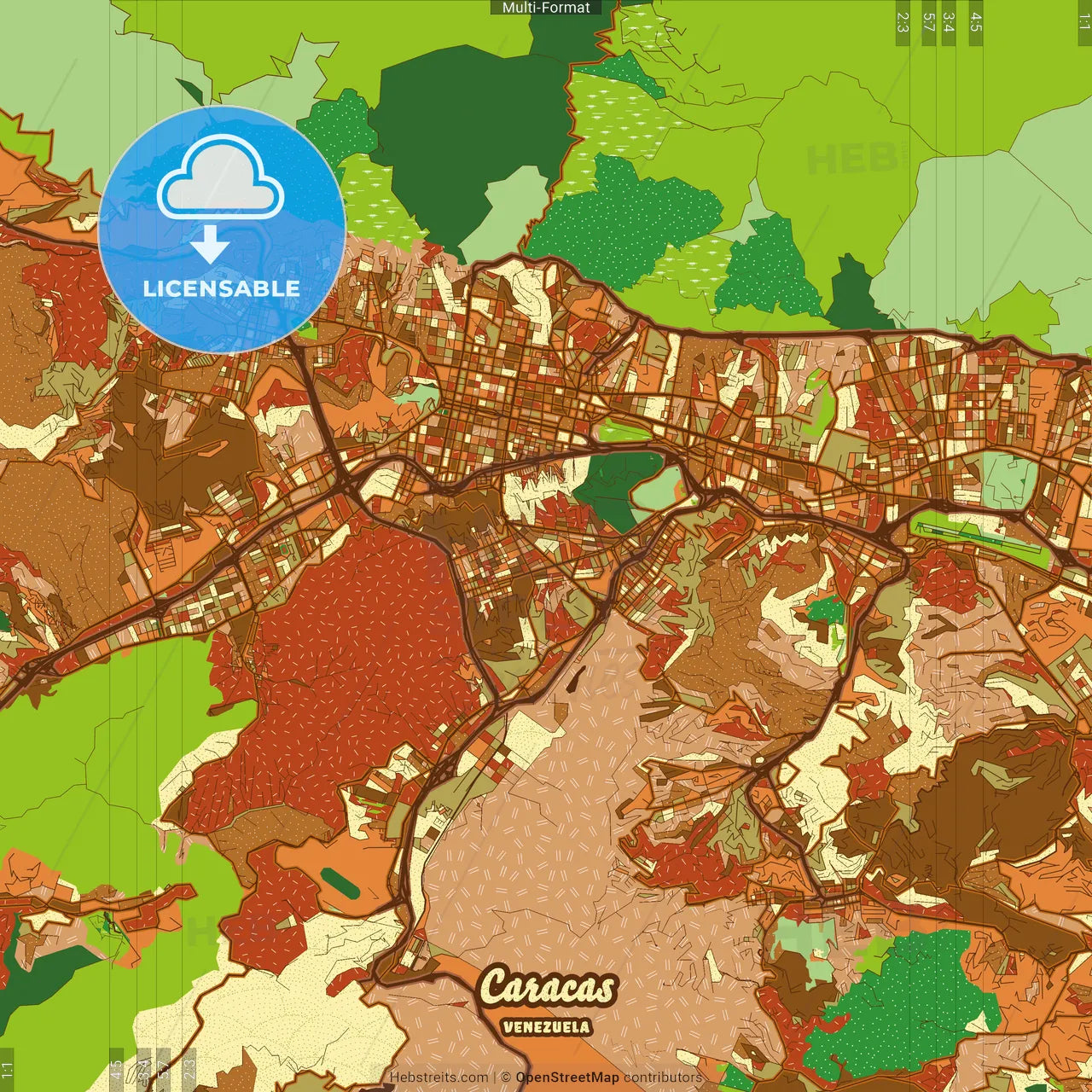 Caracas Venezuela Farmhouse Poster Art Map Template