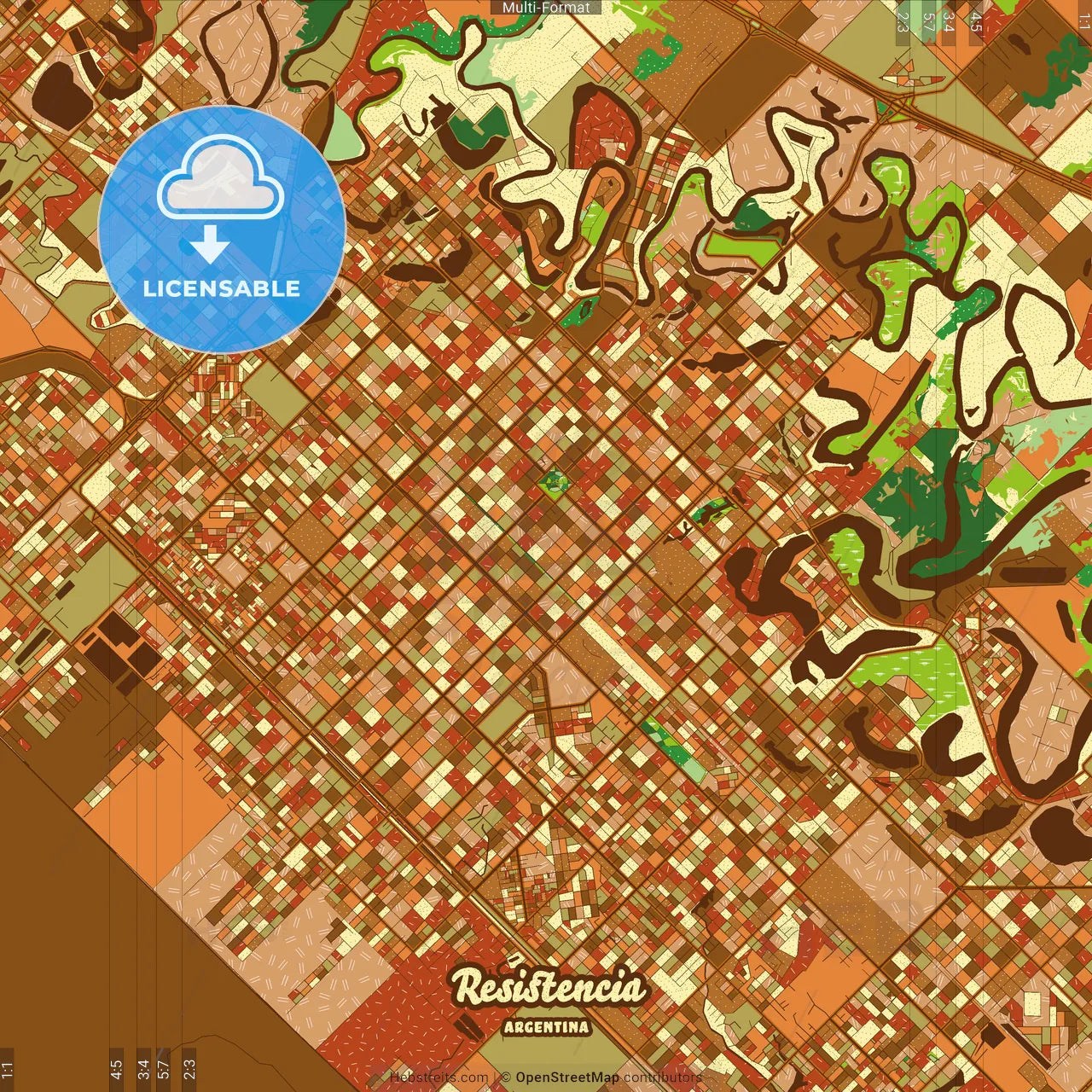 Resistencia Argentina Farmhouse Poster Art Map Template