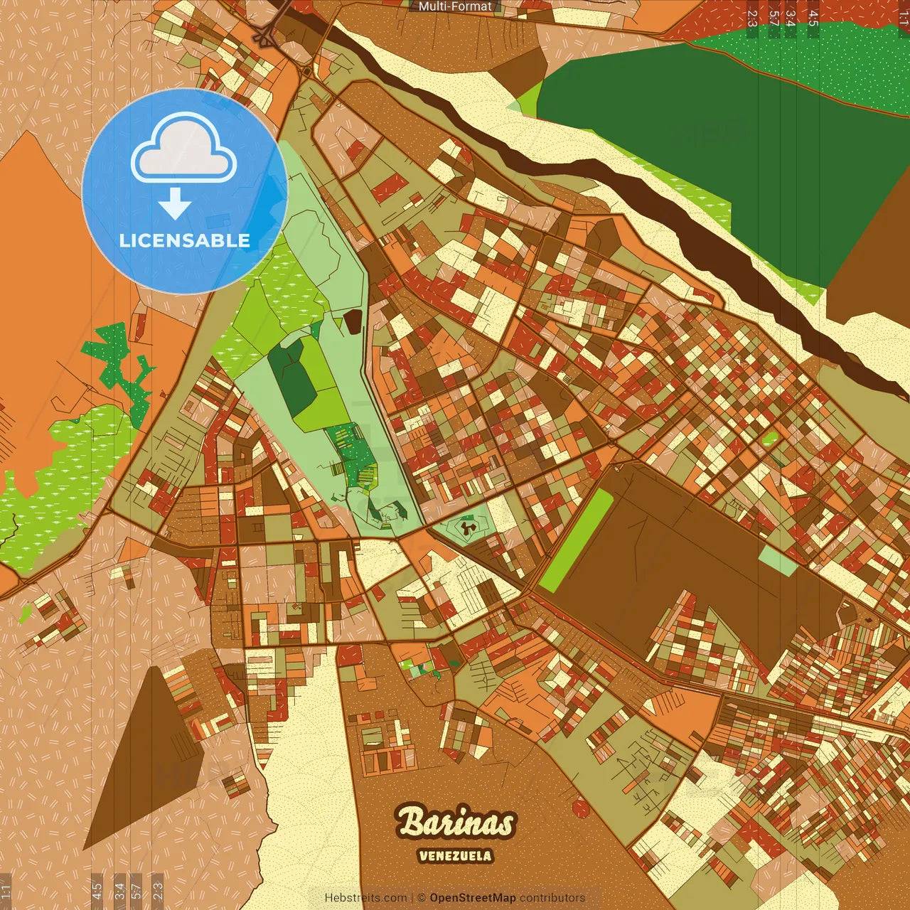 Barinas Venezuela Farmhouse Poster Art Map Template