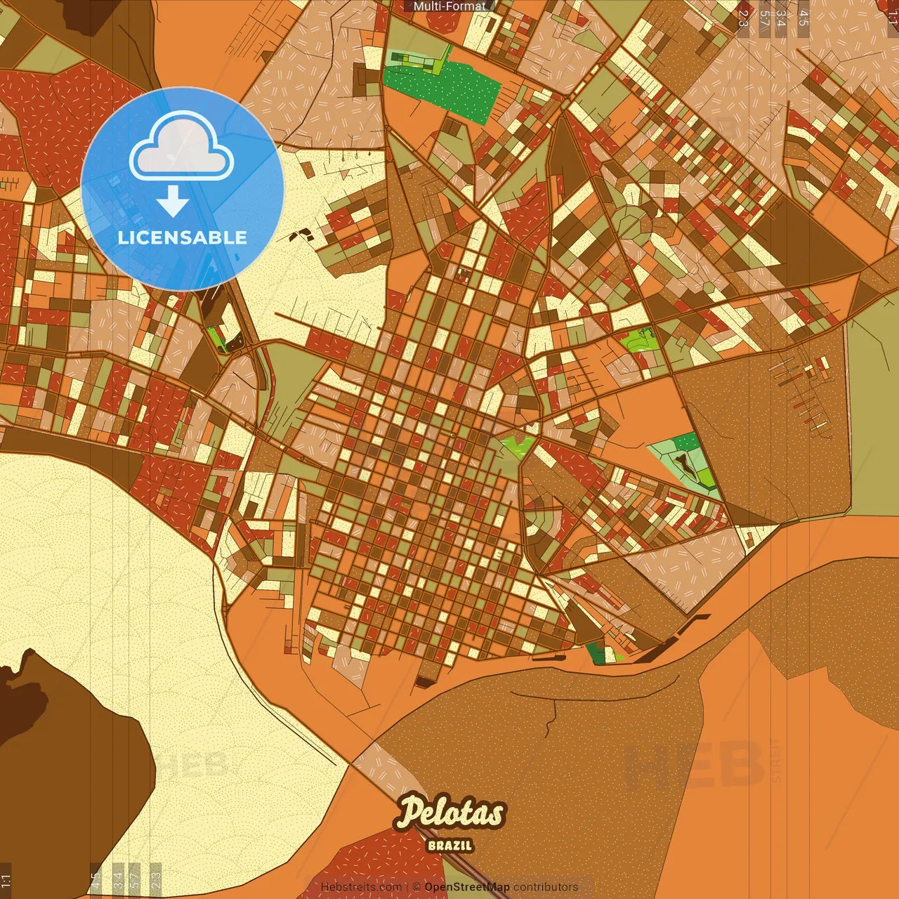 Pelotas Brazil Farmhouse Poster Art Map Template