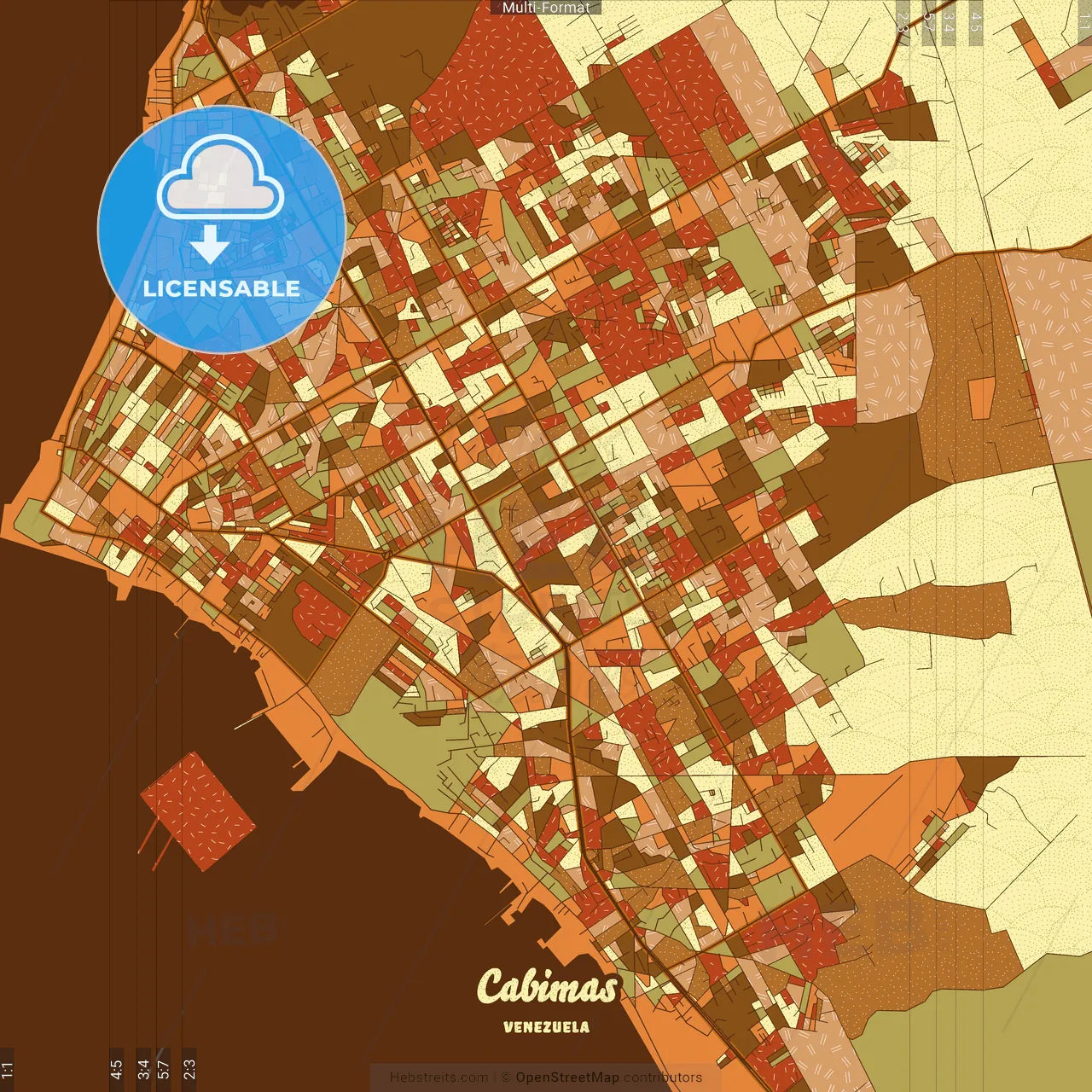 Cabimas Venezuela Farmhouse Poster Art Map Template