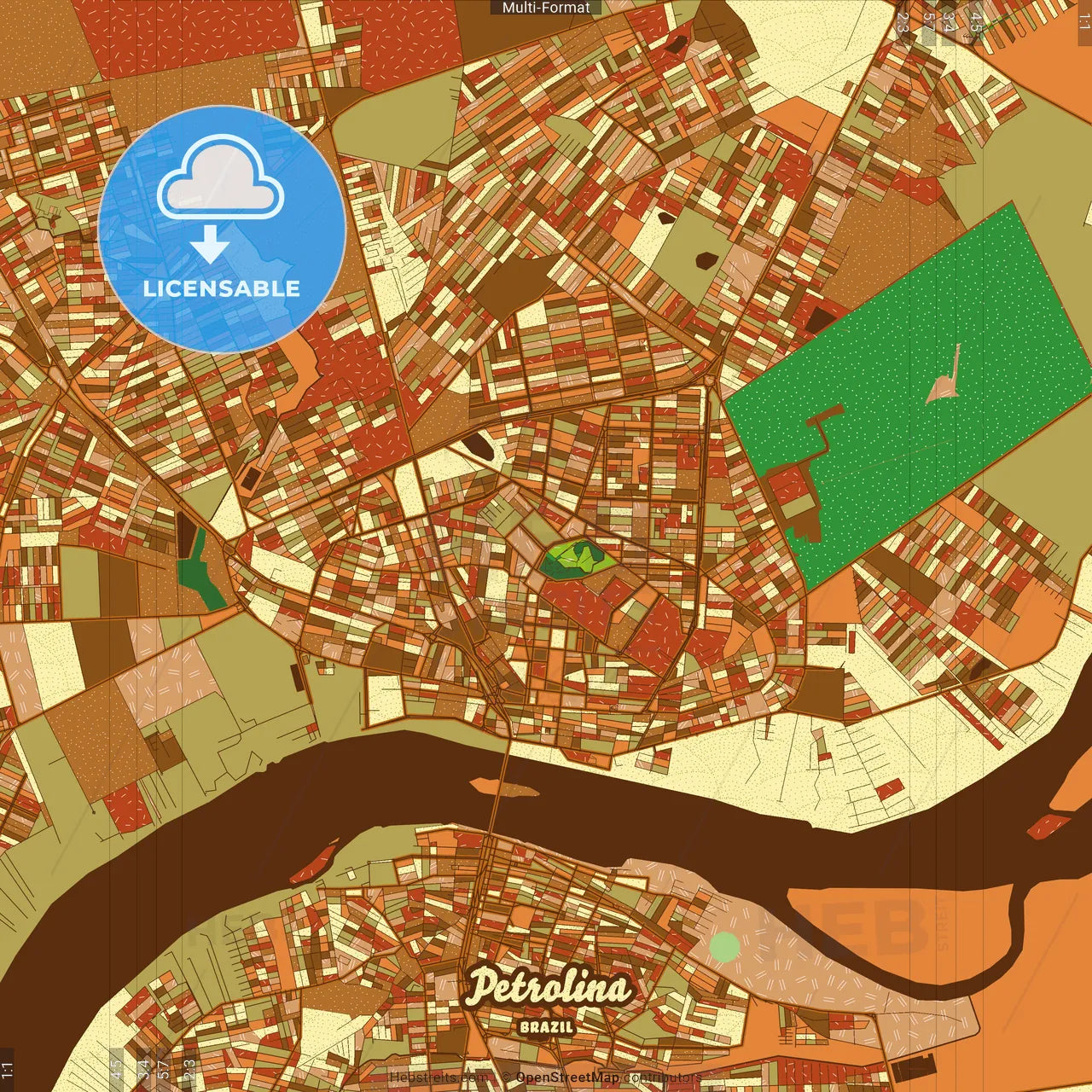 Petrolina Brazil Farmhouse Poster Art Map Template