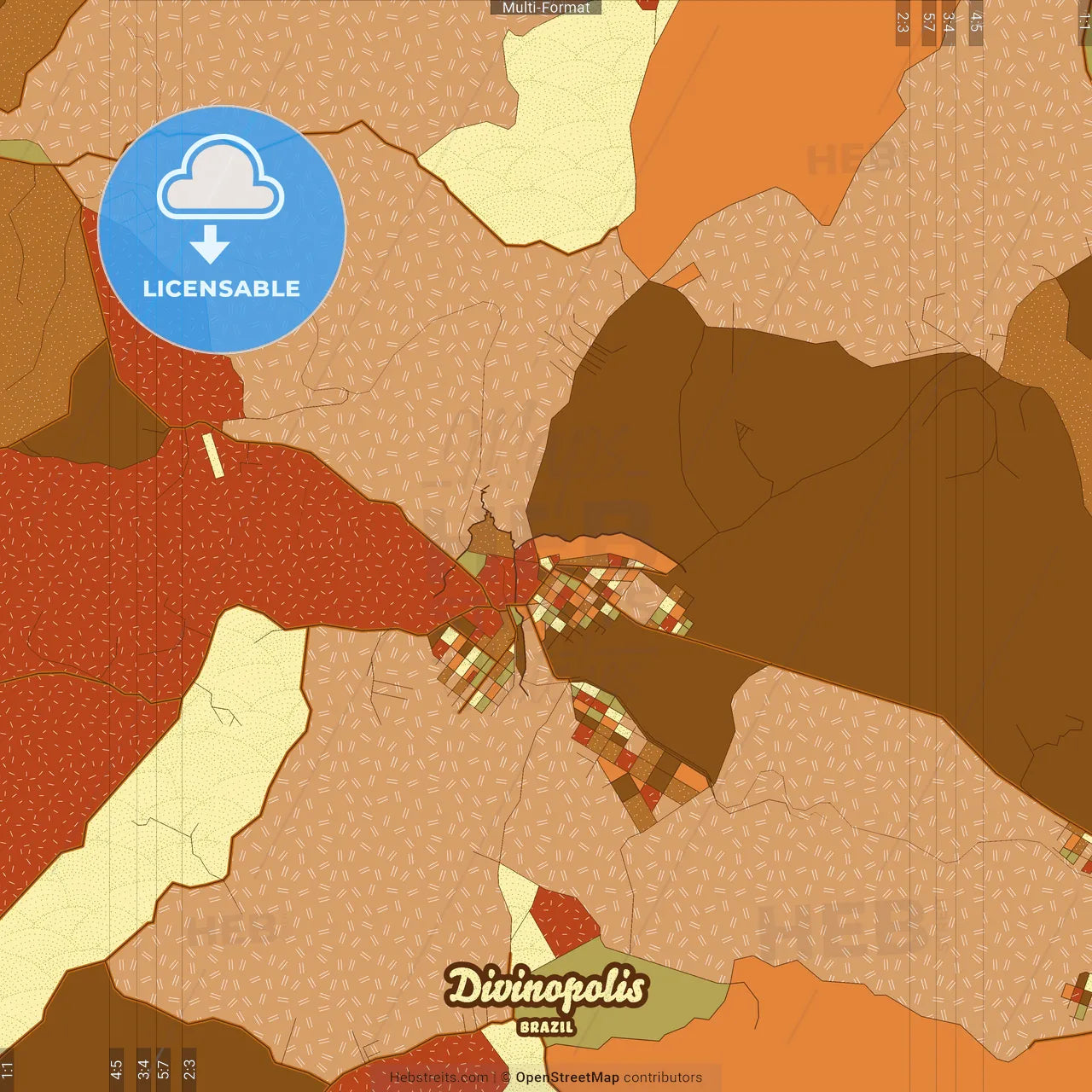 Divinopolis Brazil Farmhouse Poster Art Map Template