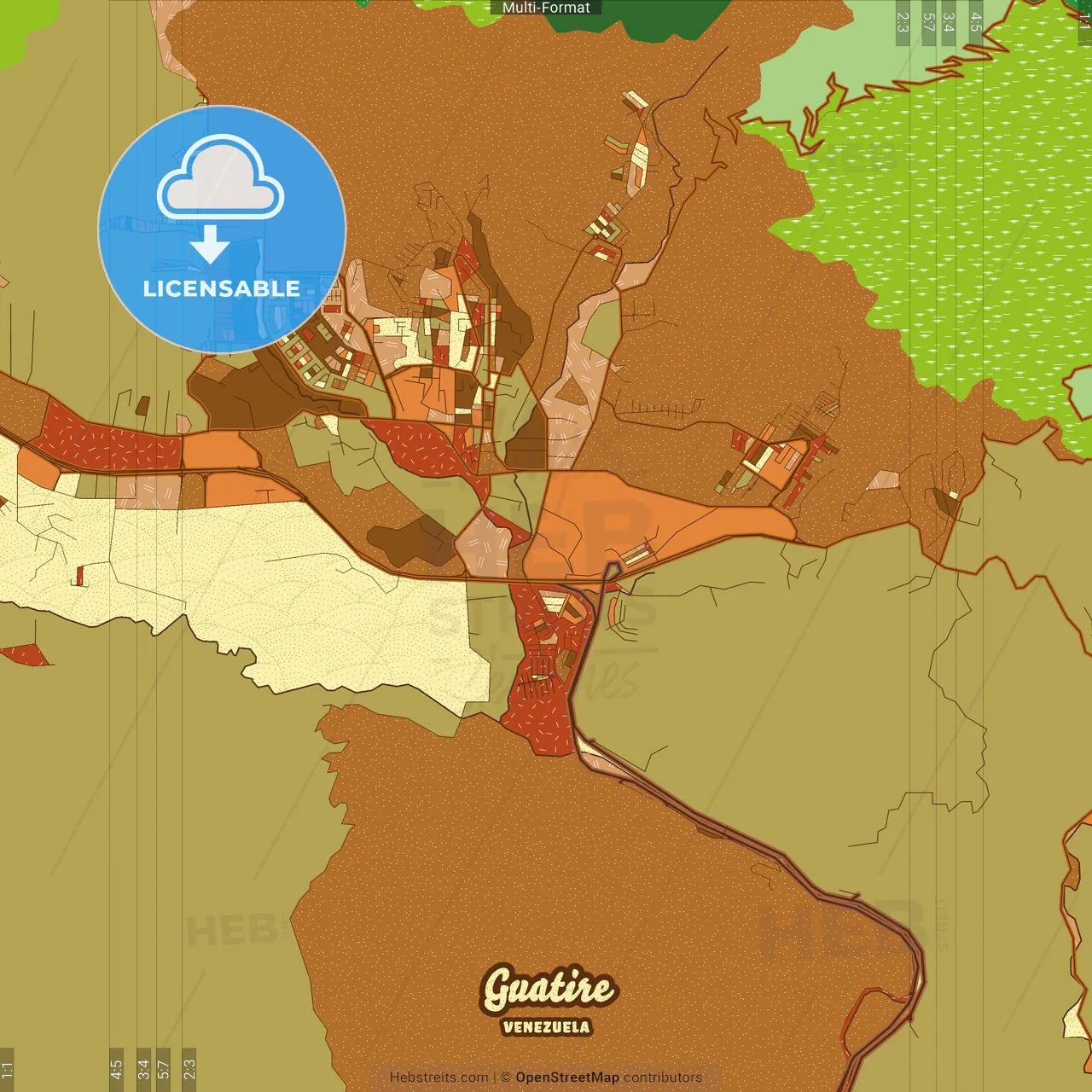 Guatire Venezuela Farmhouse Poster Art Map Template