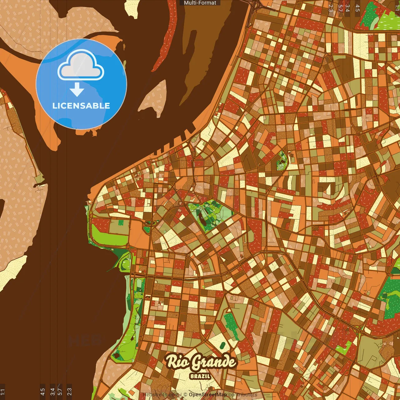 Rio Grande Brazil Farmhouse Poster Art Map Template