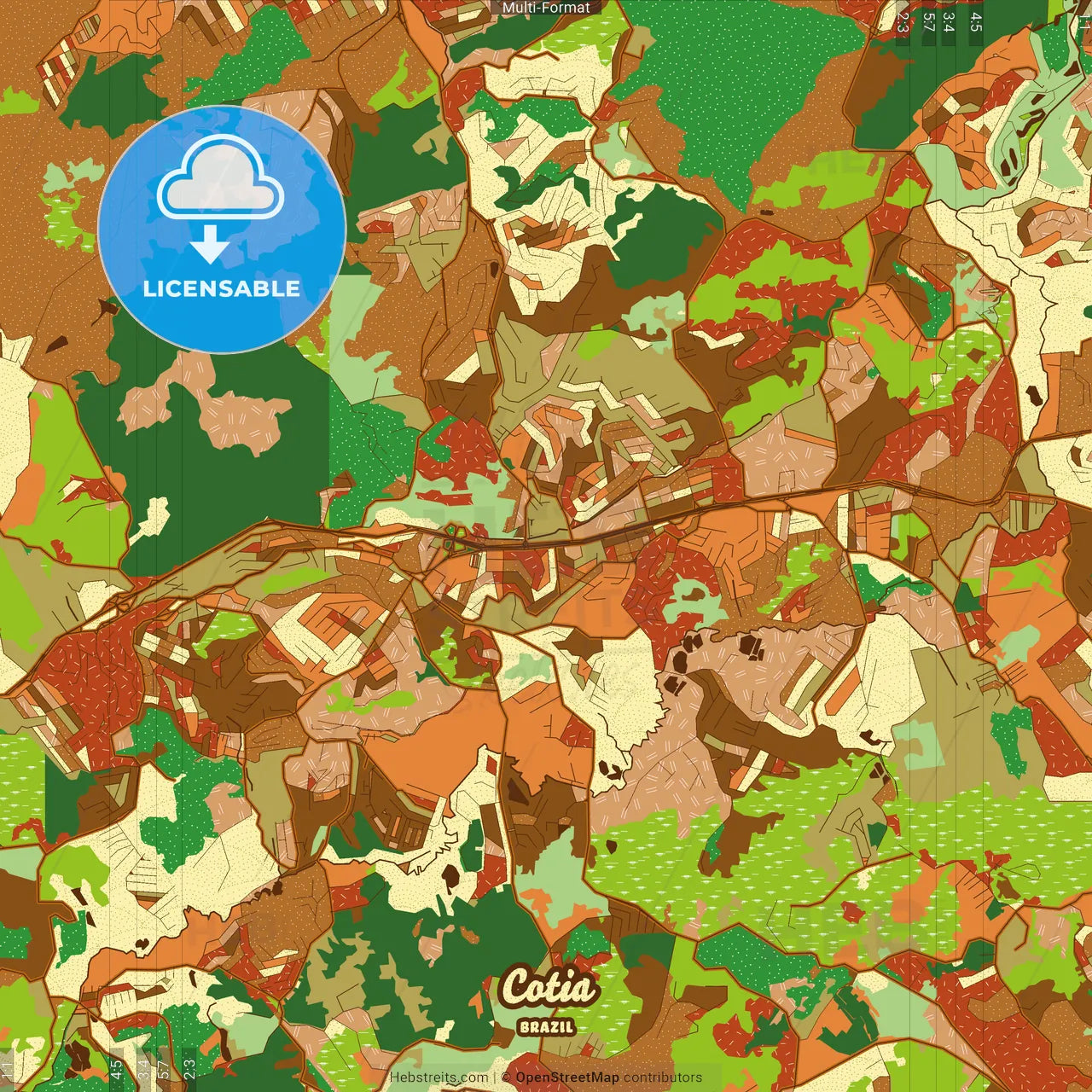 Cotia Brazil Farmhouse Poster Art Map Template