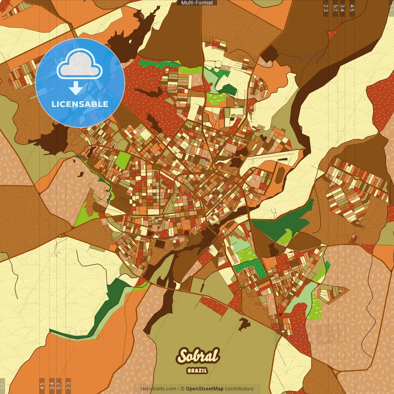Sobral Brazil Farmhouse Poster Art Map Template