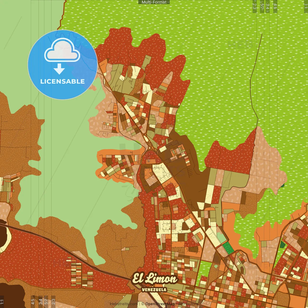 El Limon Venezuela Farmhouse Poster Art Map Template