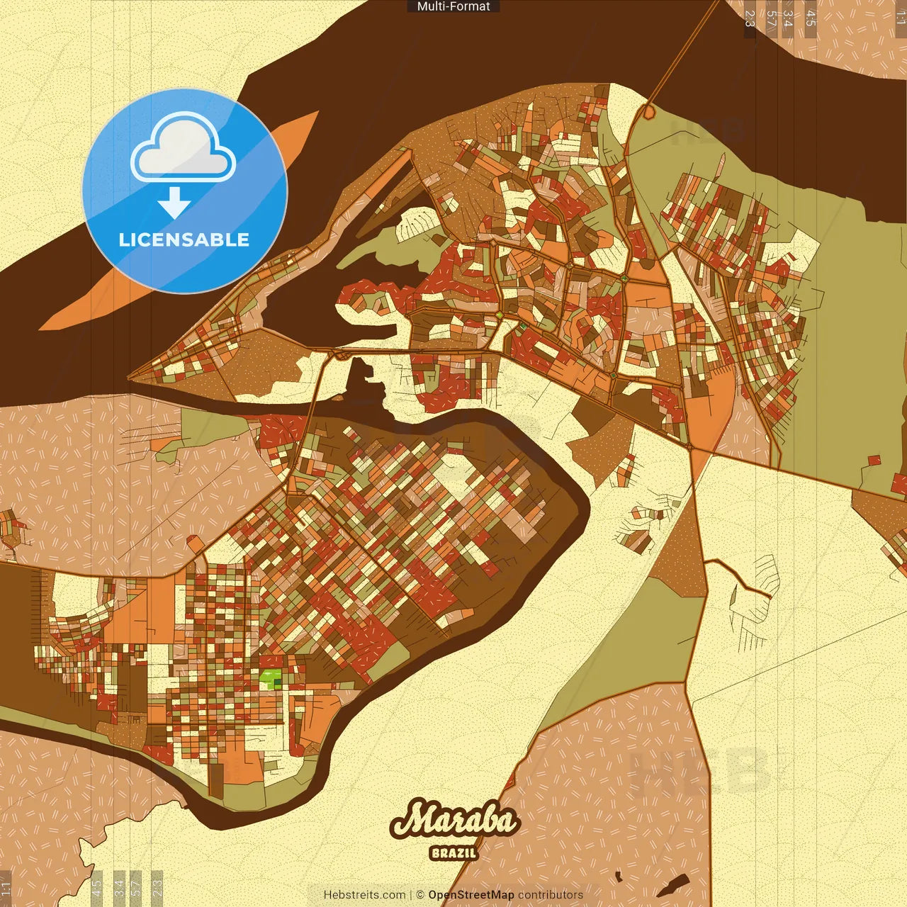 Maraba Brazil Farmhouse Poster Art Map Template