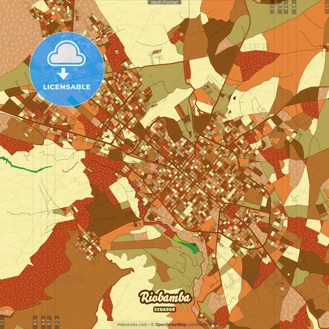 Riobamba Ecuador Farmhouse Poster Art Map Template