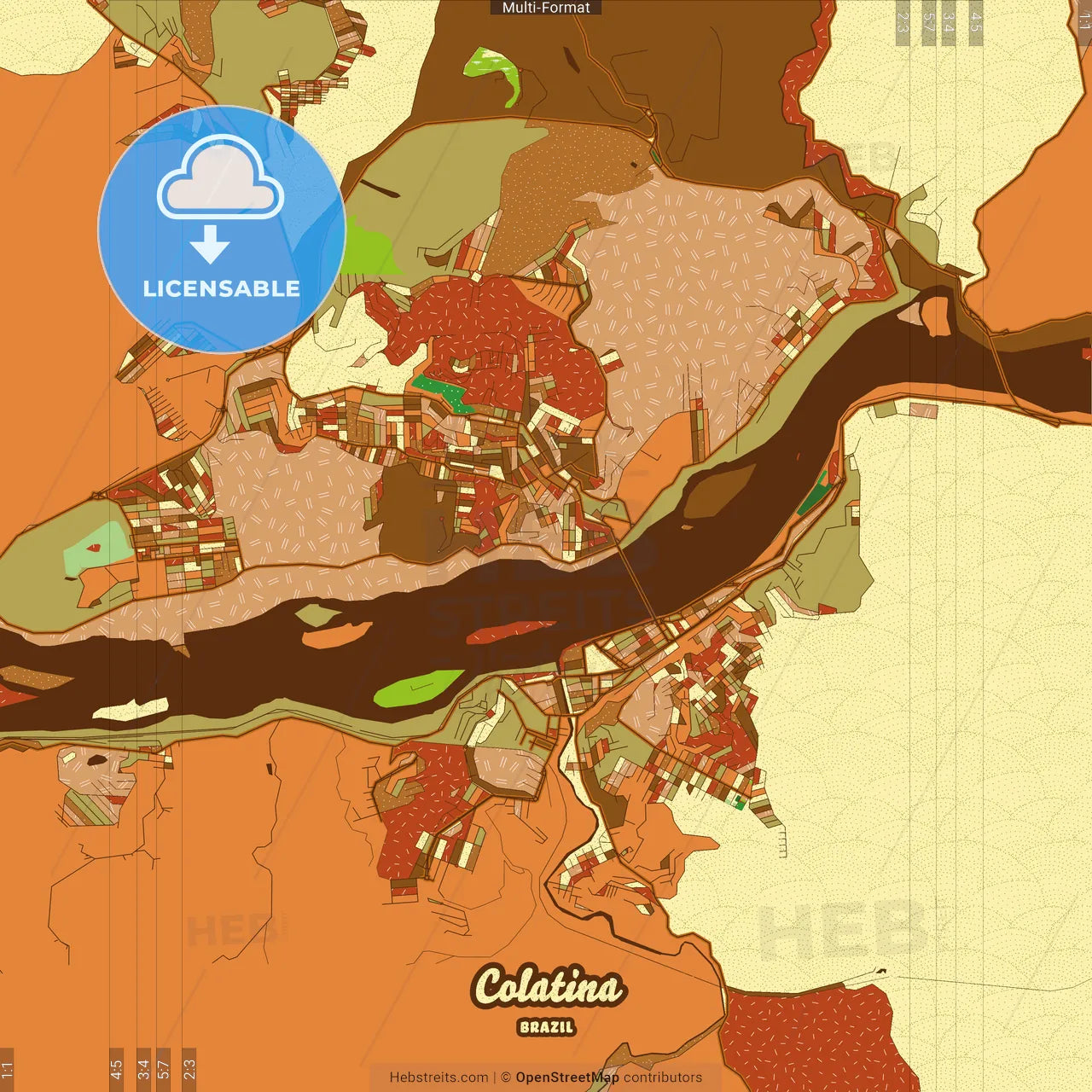 Colatina Brazil Farmhouse Poster Art Map Template