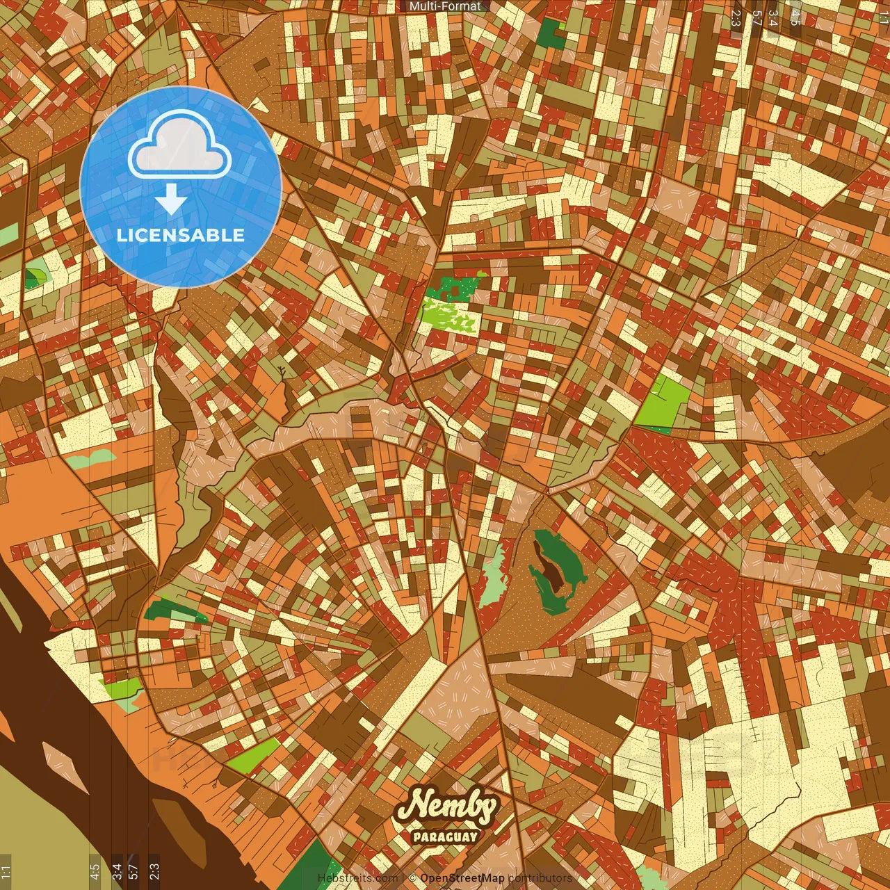 Nemby Paraguay Farmhouse Poster Art Map Template