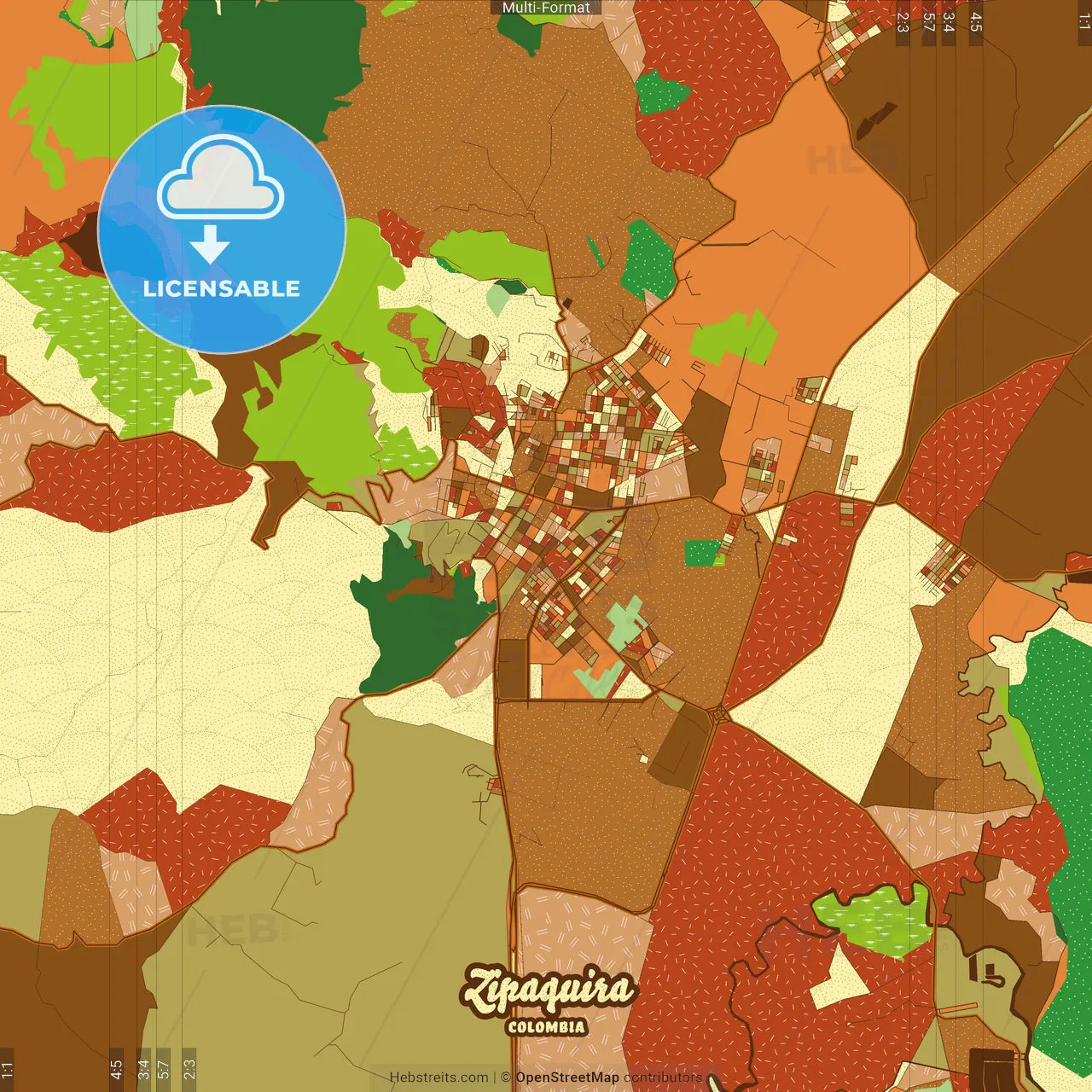 Zipaquira Colombia Farmhouse Poster Art Map Template