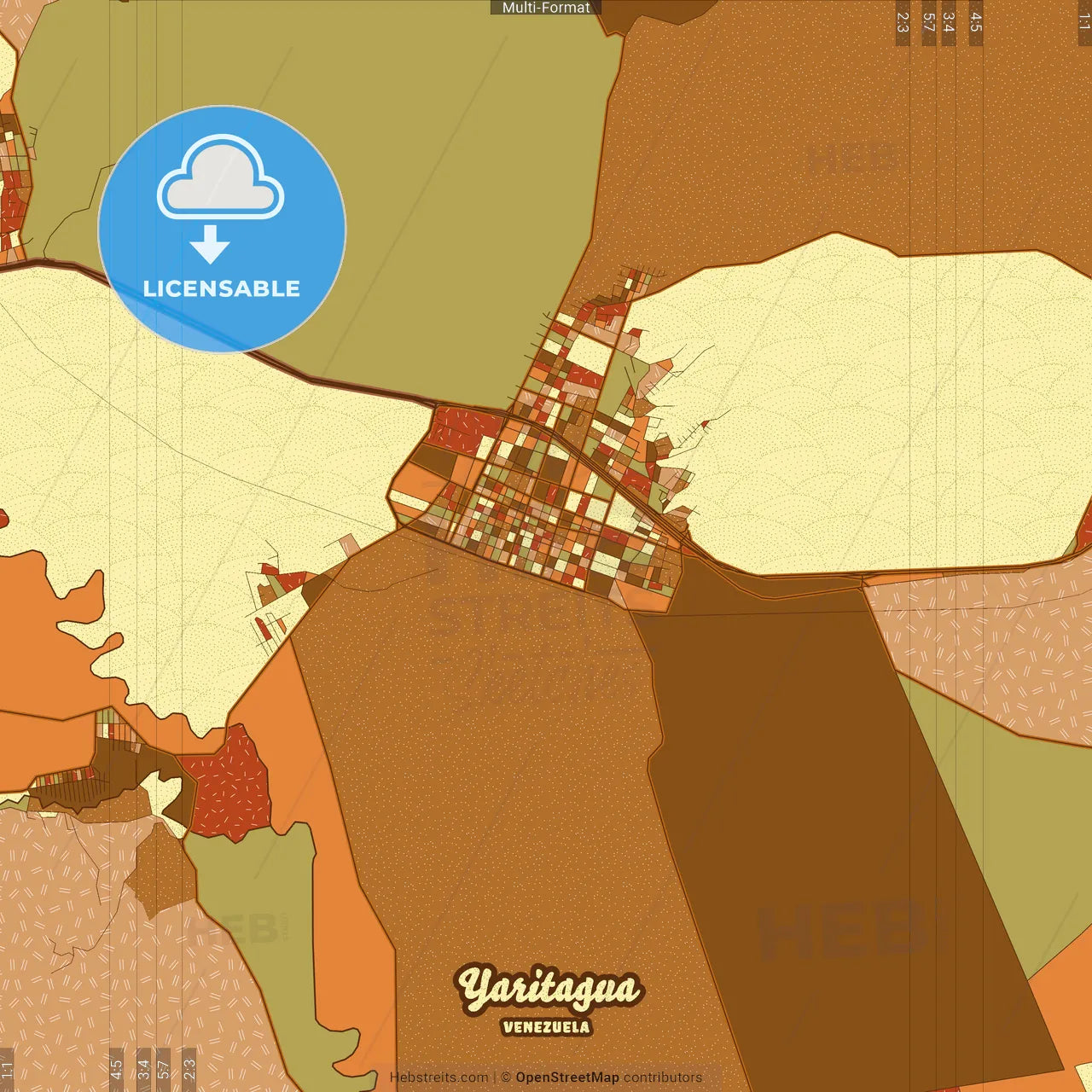 Yaritagua Venezuela Farmhouse Poster Art Map Template